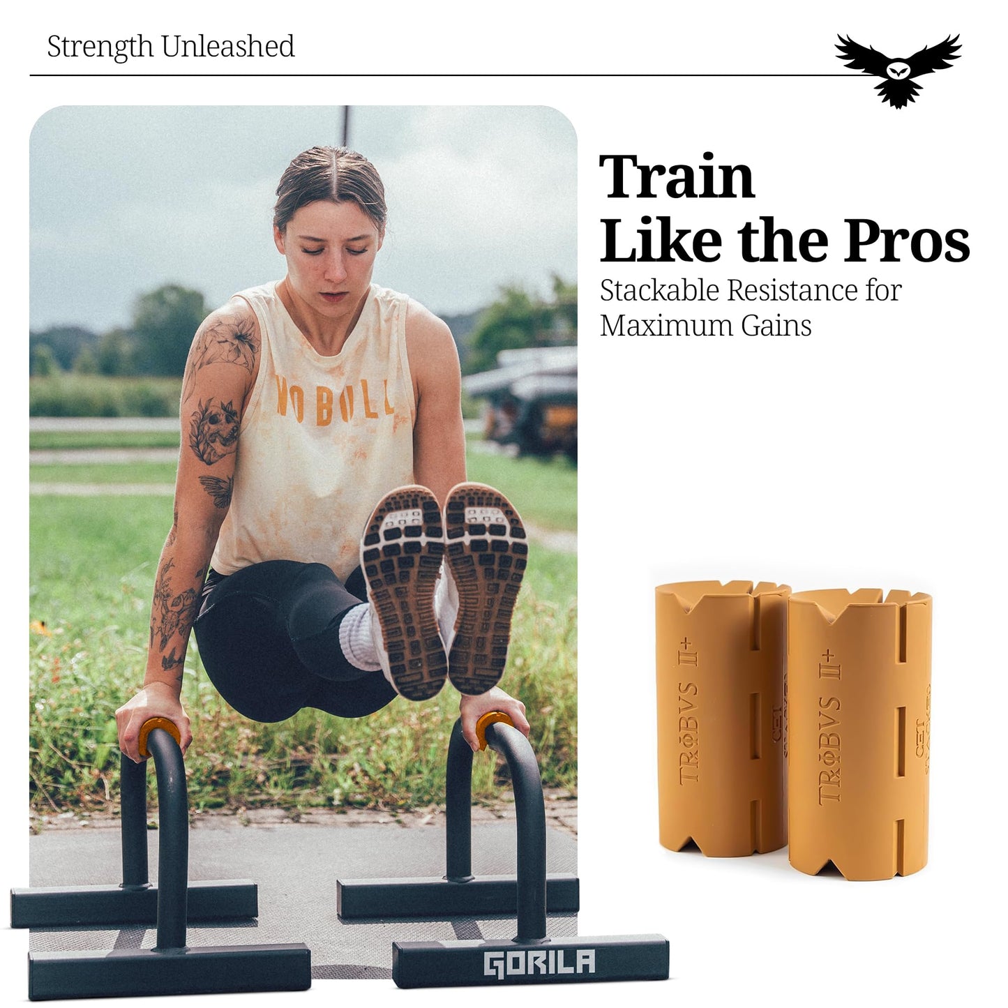 Tribus Grips Prime Thick Grips (2.44" diameter) for Barbells & Dumbbells (One pair) - Arm & Forearm Muscle Gains, Ergonomic, Durable, Non-Slip Rubber Grip