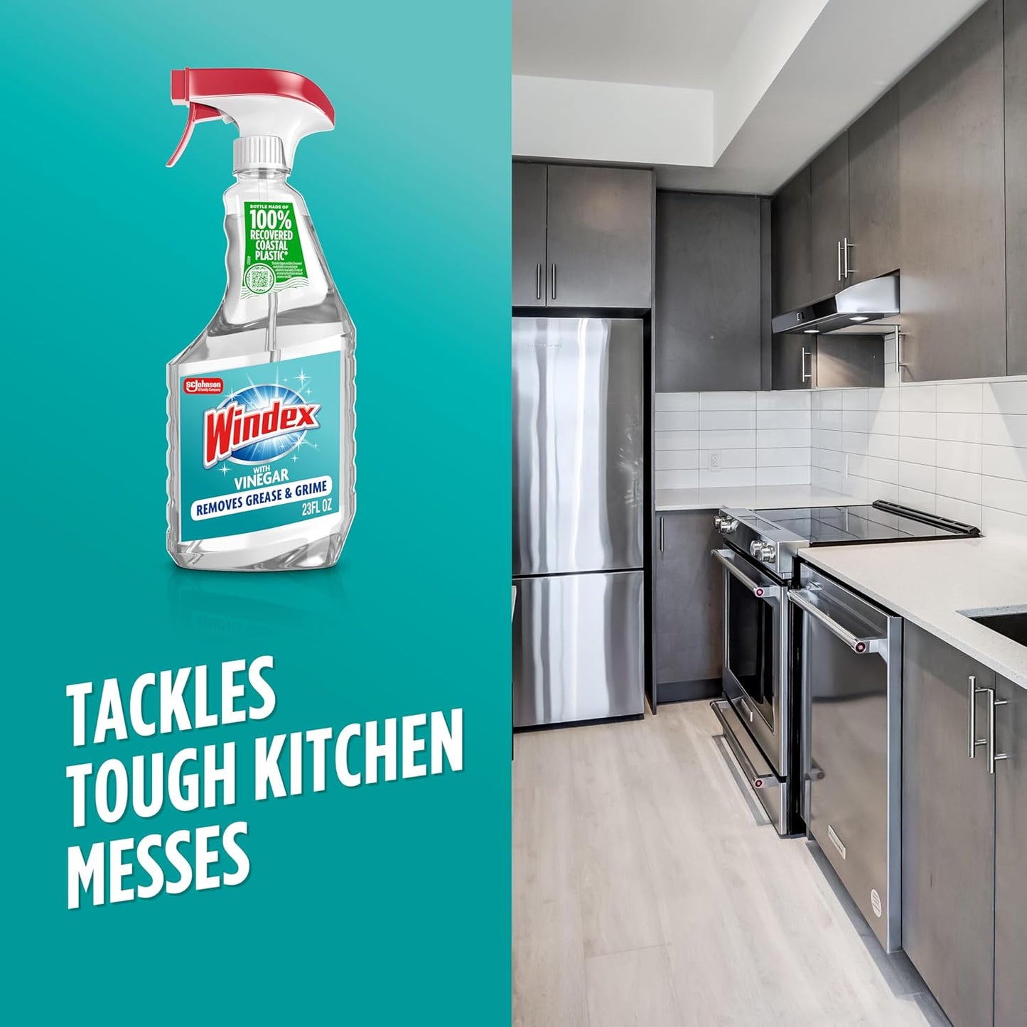 Windex Vinegar Glass Cleaner Spray - Prevents Leakage & Breakage | 23 Fl Oz Surface Cleaner