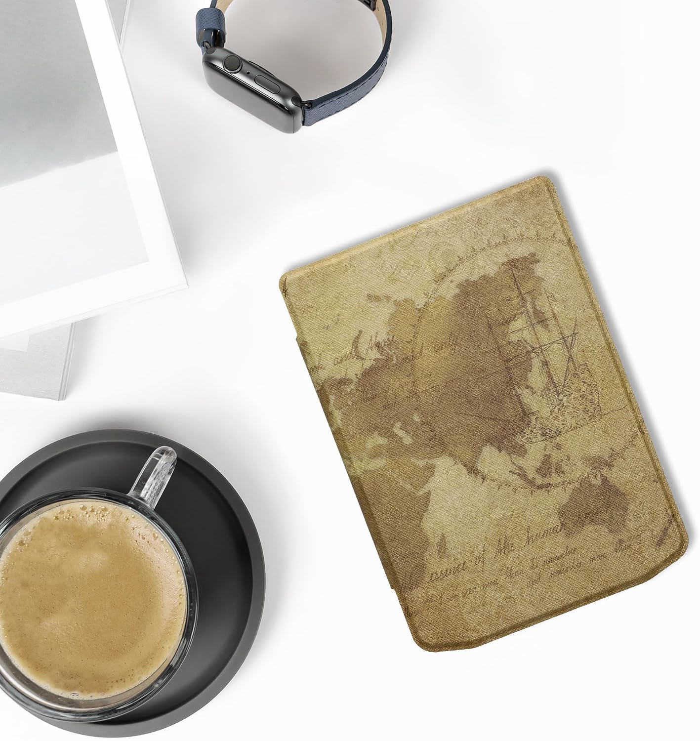 kwmobile Vintage Brown/Light Brown eReader Cover for Pocketbook Verse Series