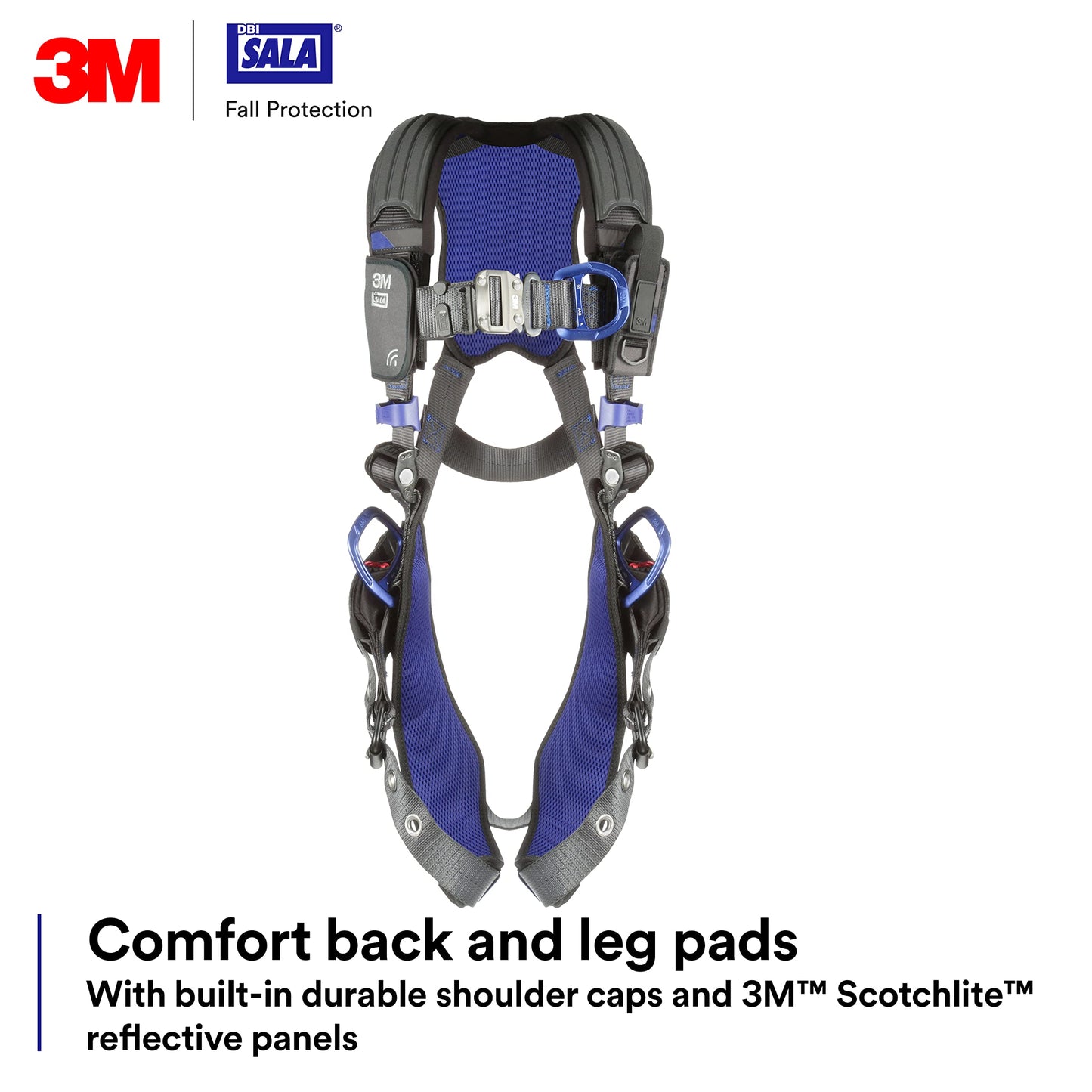 3M 1113421 DBI-SALA ExoFit X300 Comfort Vest Climbing/Positioning Safety Harness, General Industry Fall Protection, Back, Front, and Hip D-Rings, Tongue Leg Buckle, Quick Connect Chest, Medium