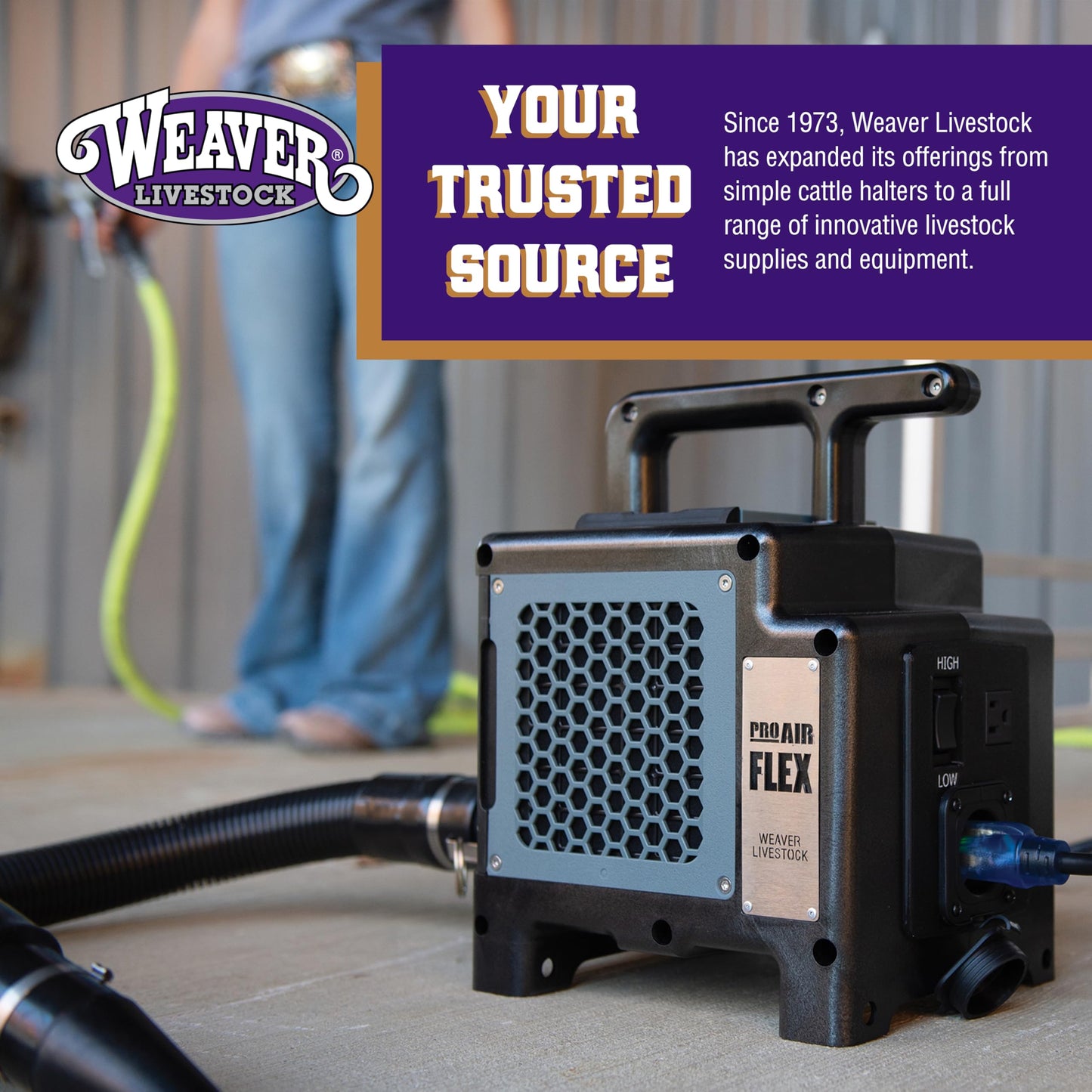 Weaver Livestock ProAir Livestock Blower, Robust Dryer System, Lightweight Blowers for Cows, Sheep, Goats and More