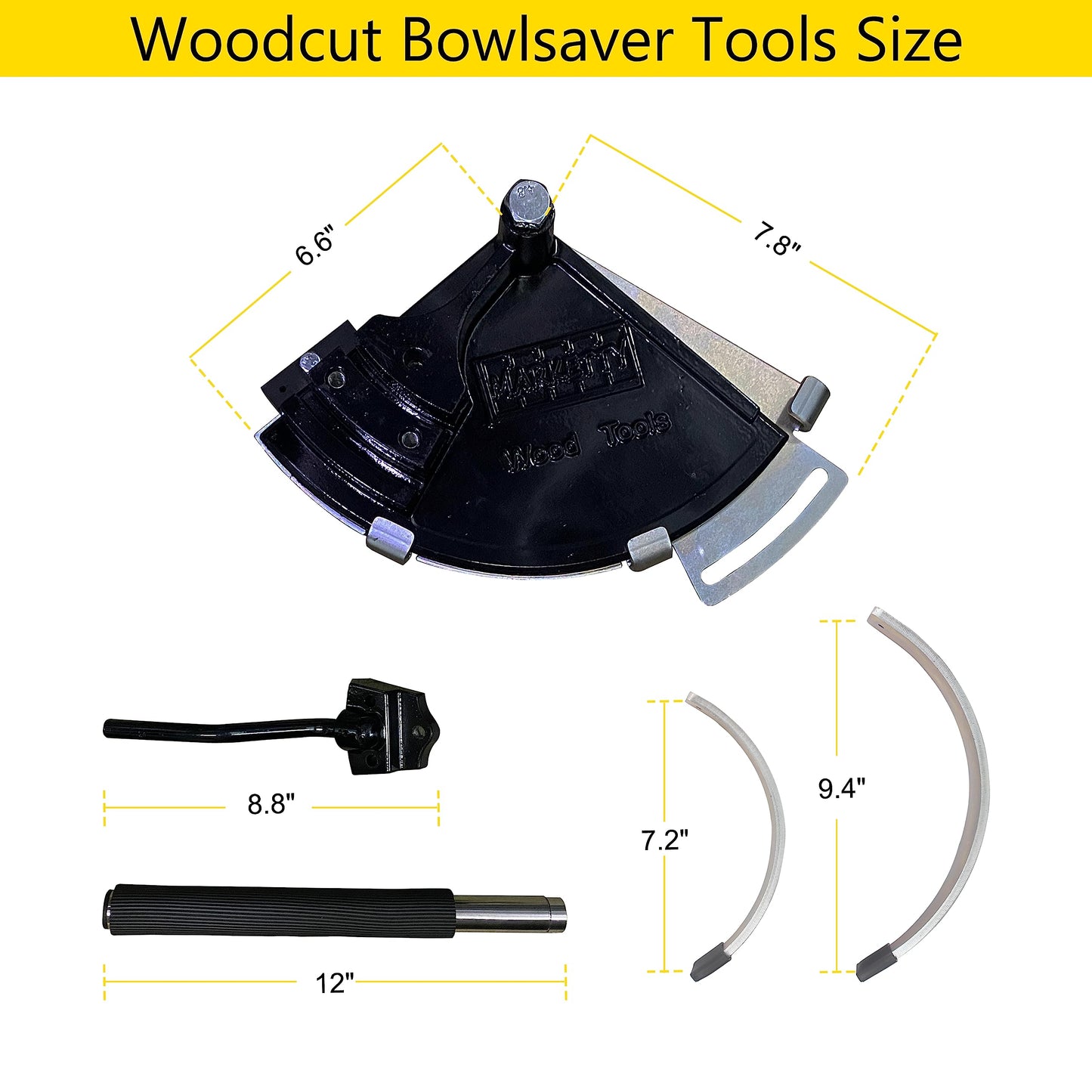 WoodcutxCoring System with Two High-Strength Blades for Coring Bowl Blanks 3"(75mm) to 12"(300mm) on Woodturning Lathe BSVR