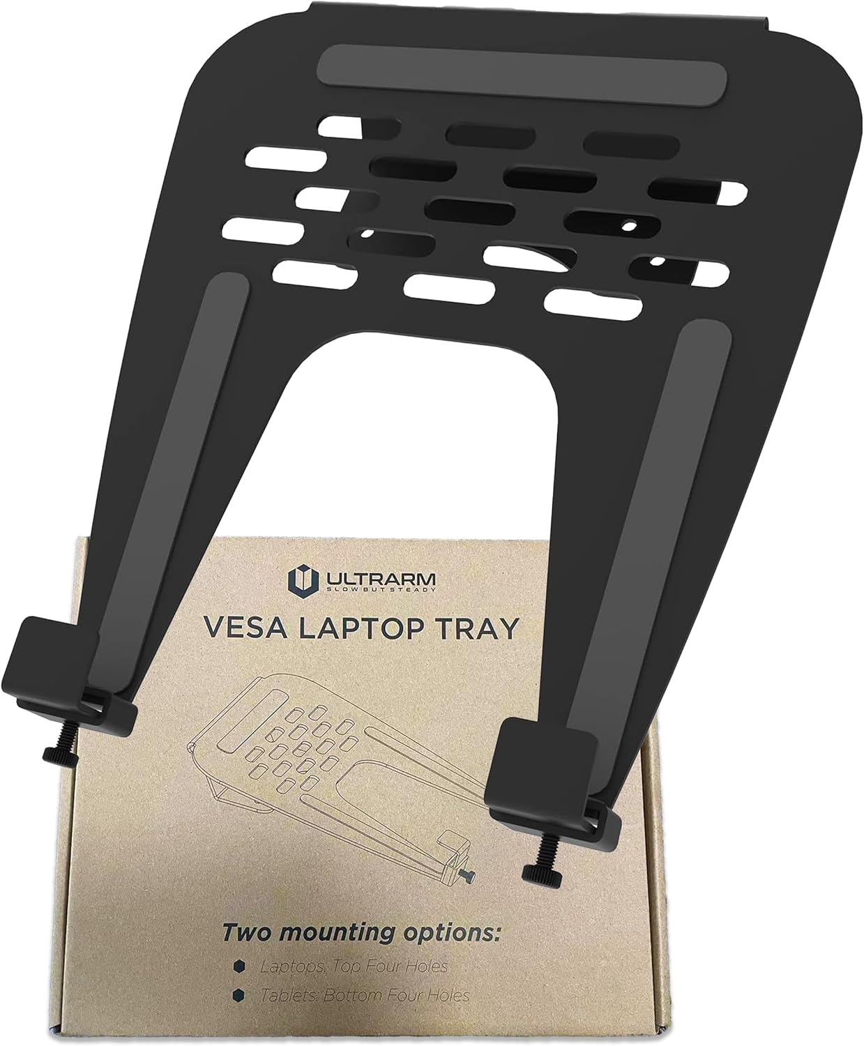 ULTRARM 75/100 29lbs Laptop Tray Steel Notebook Holder for Monitor Arm Desk Mount Stand Fits VESA Mounting Holes
