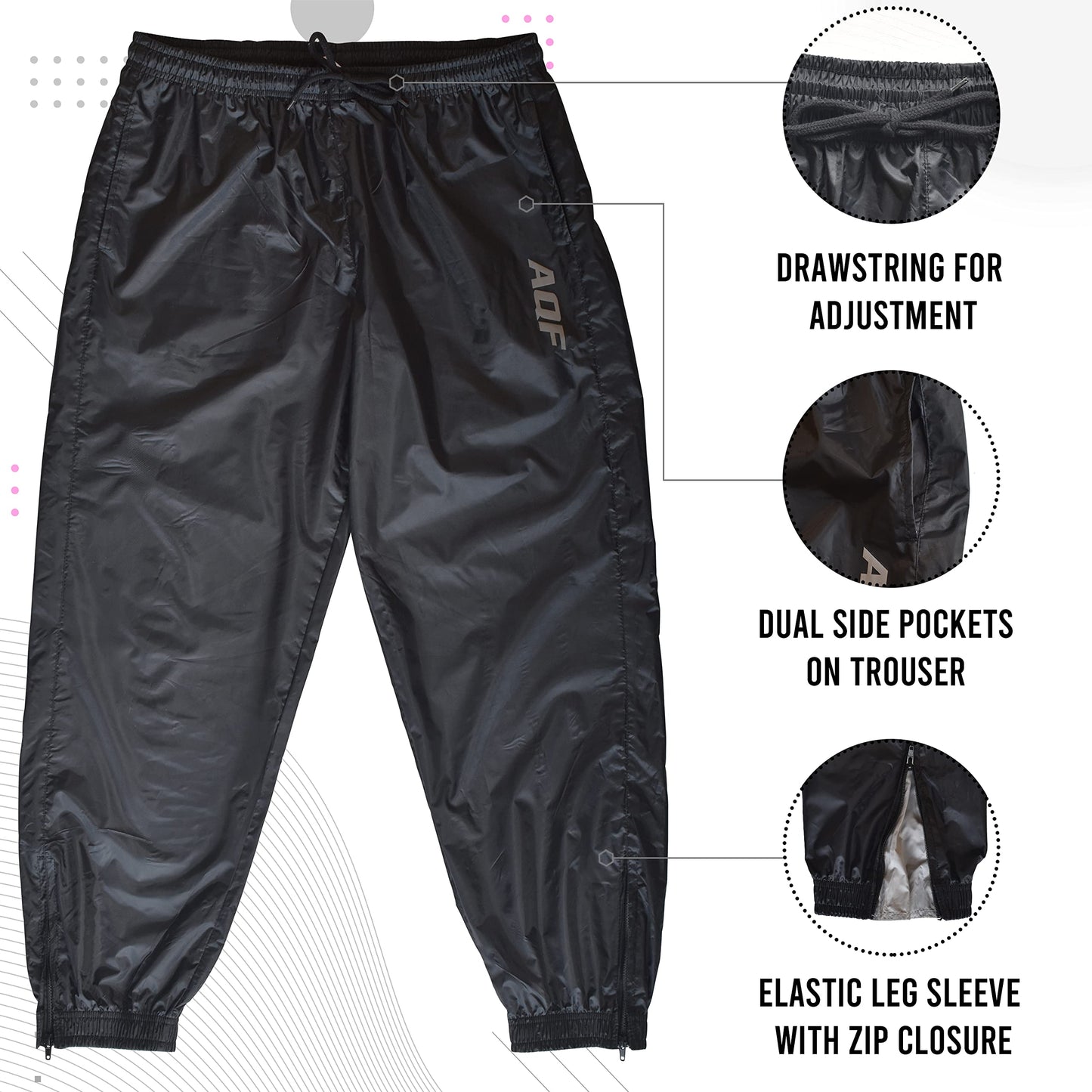 AQF Sauna Suit for Men & Women - Heavy Duty Weight Loss Sweat Suit Fat Burning- Full Body Slimming Exercise Track Suit for Boxing, MMA, Fitness & Gym Workouts