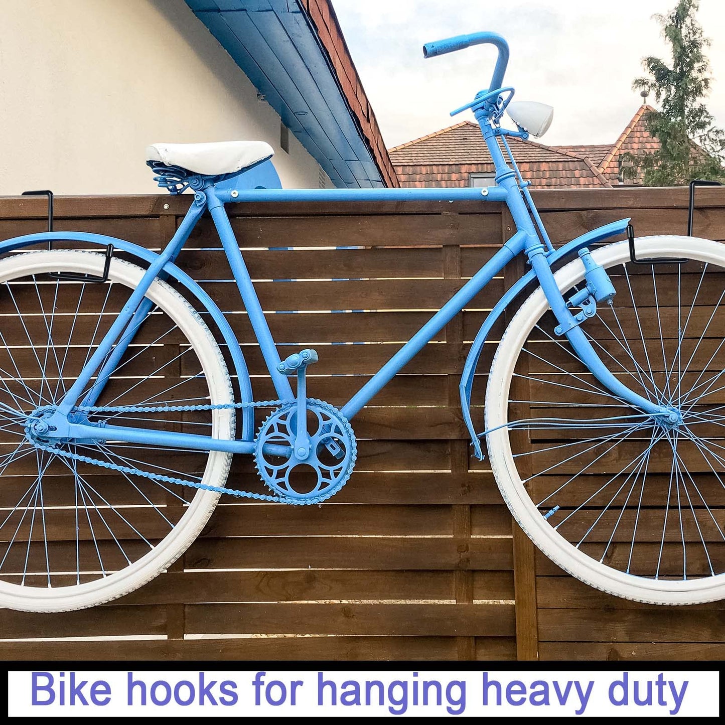 DINGEE Vinyl Coated Heavy Duty Large Hooks for Hanging,Rafter Hanger Hook,Garage Bike Hooks,Ladder Hooks Storage Organizer,Large Object,Tools,Hose,Ropes and Pool Equipment Hooks Black 4 Pack