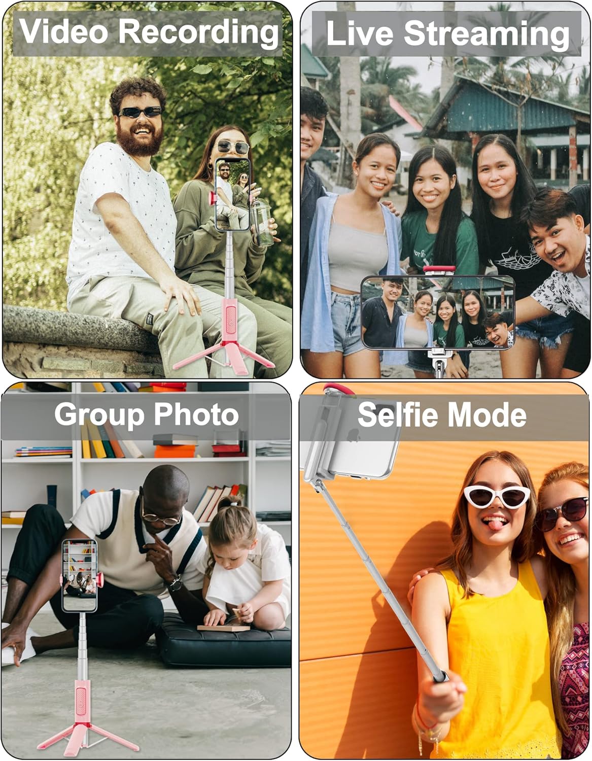 colorlizard Selfie Stick, Foldable Cellphone Tripod with Remote, Travel Tripod for iPhone Series Android, Video