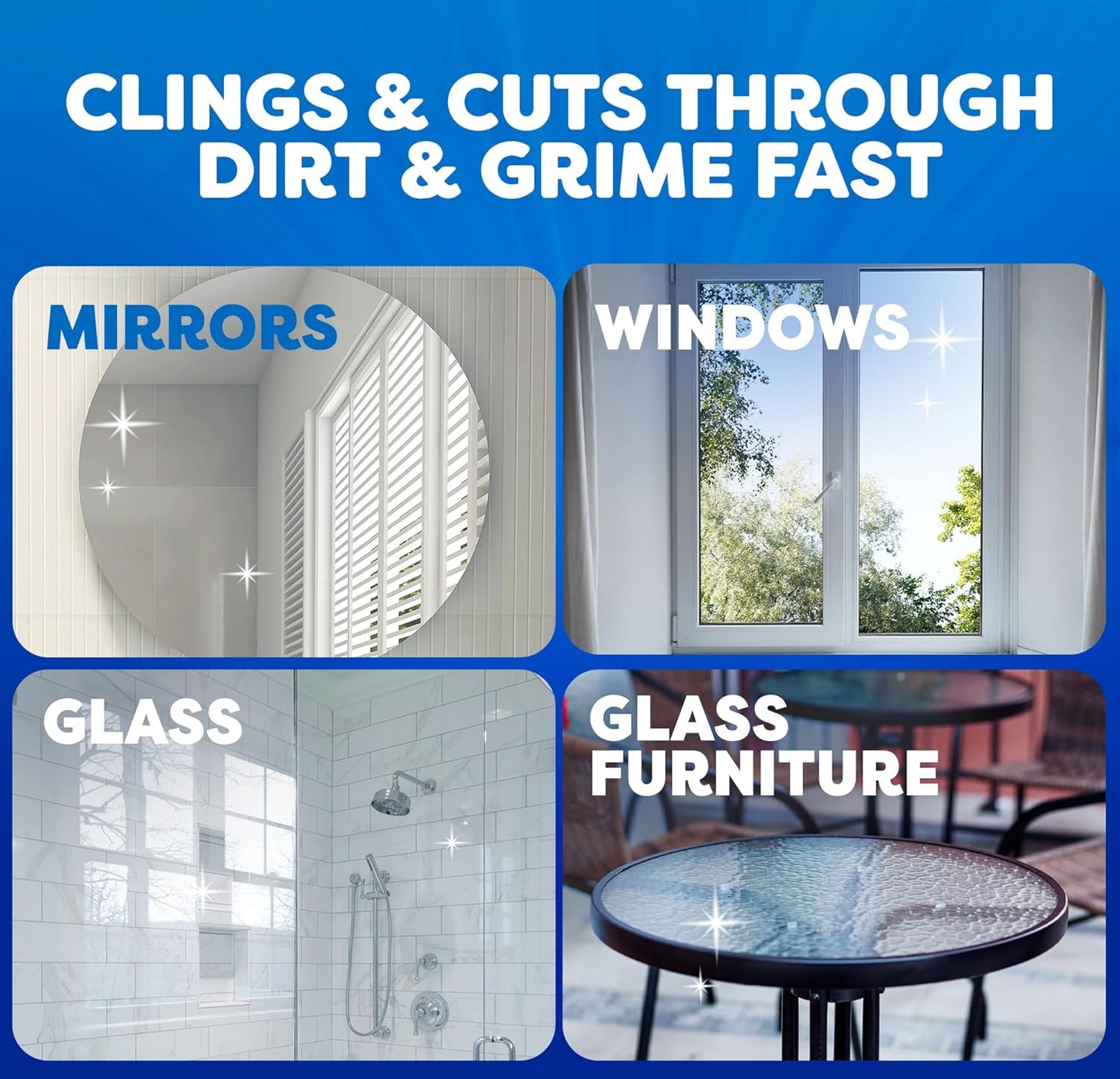 Windex Fast Shine Foam Glass Cleaner - Streak-Free Aerosol Spray for Windows & Mirrors | 19 oz (Pack of 2)