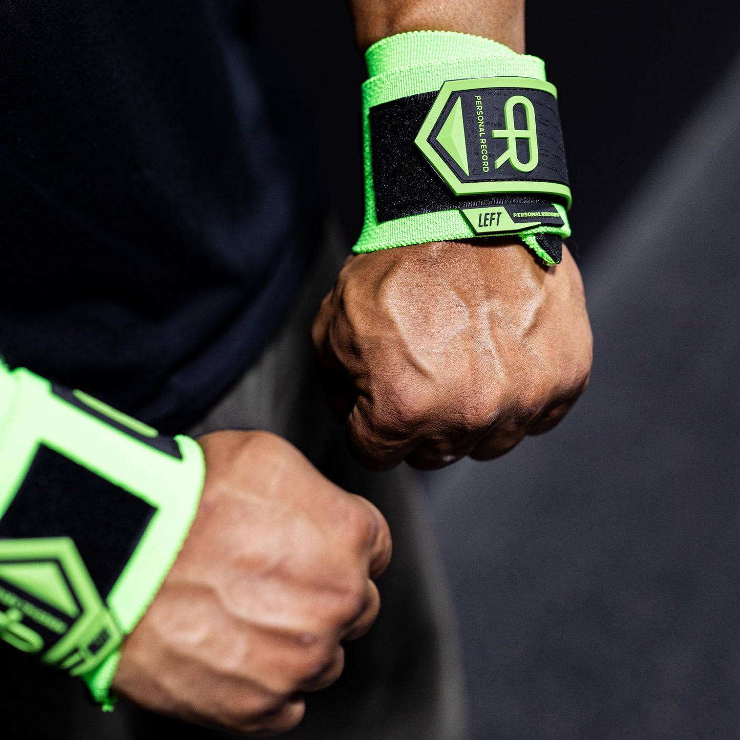 PR PePR Personal Record Heavy Duty Premium Wrist Wraps, More Elasticity, Reinforced Stitching, Extra Wide Strap, Strong Thumb Loop, Larry Wheels Weightlifting Wraps, Lifting Wrist Wraps (Neon)