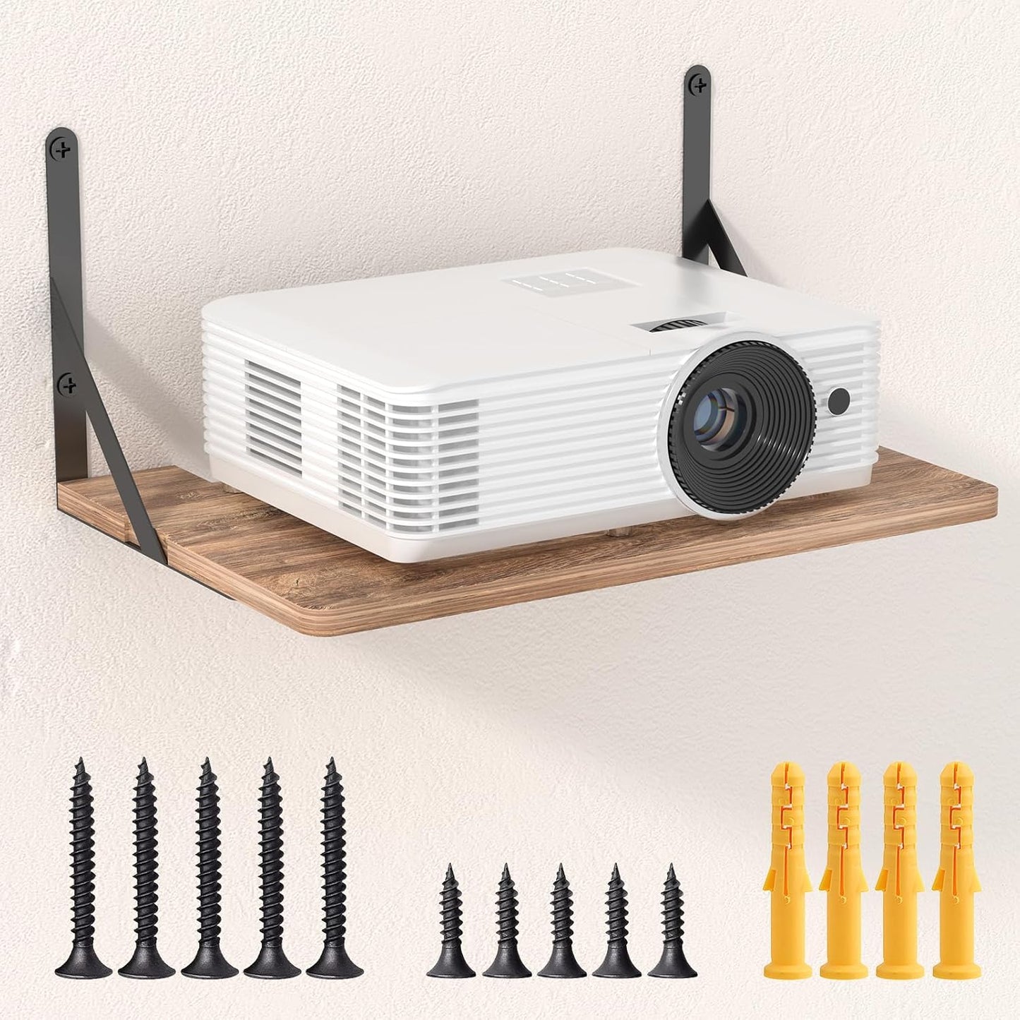 Ztounk 11.81" 7.87" PS5 Projector Wall Mount Shelf, x Floating Shelf for Projector, Router, Modem, Cable Box, Xbox