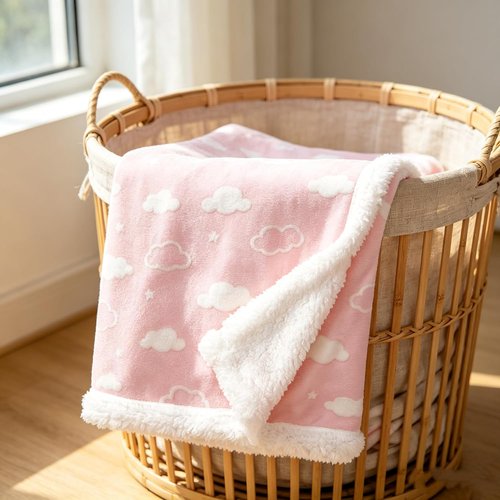 American Baby Company Heavenly Soft Chenille Sherpa Receiving Blanket - Warm 3D Pink, 30" x 35" for Travel & Strollers