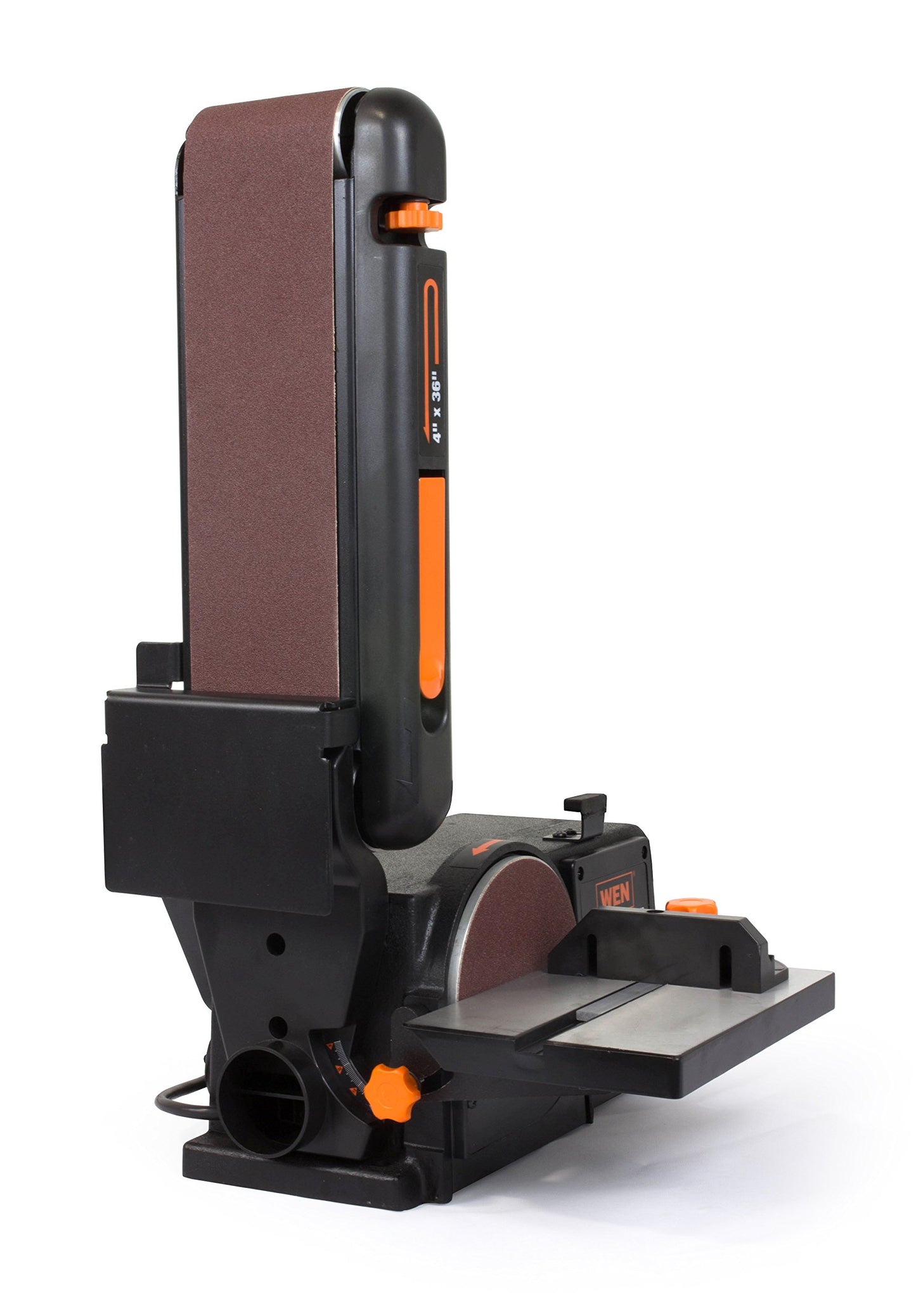 WEN BG625V 2.5-Amp 6-Inch Variable Speed Bench Grinder with Flexible Work Light, Black & 6502T 4.3-Amp 4 x 36 in. Belt and 6 in. Disc Sander with Cast Iron Base