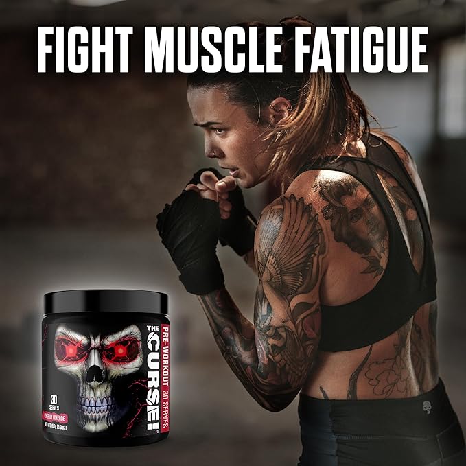 JNX SPORTS The Curse! Pre Workout Powder for Men & Women, Caffeine, Beta-Alanine, Creatine, L-Citrulline, 30 Servings, Cherry Limeade Flavor ??Boost Energy, Strength & Focus