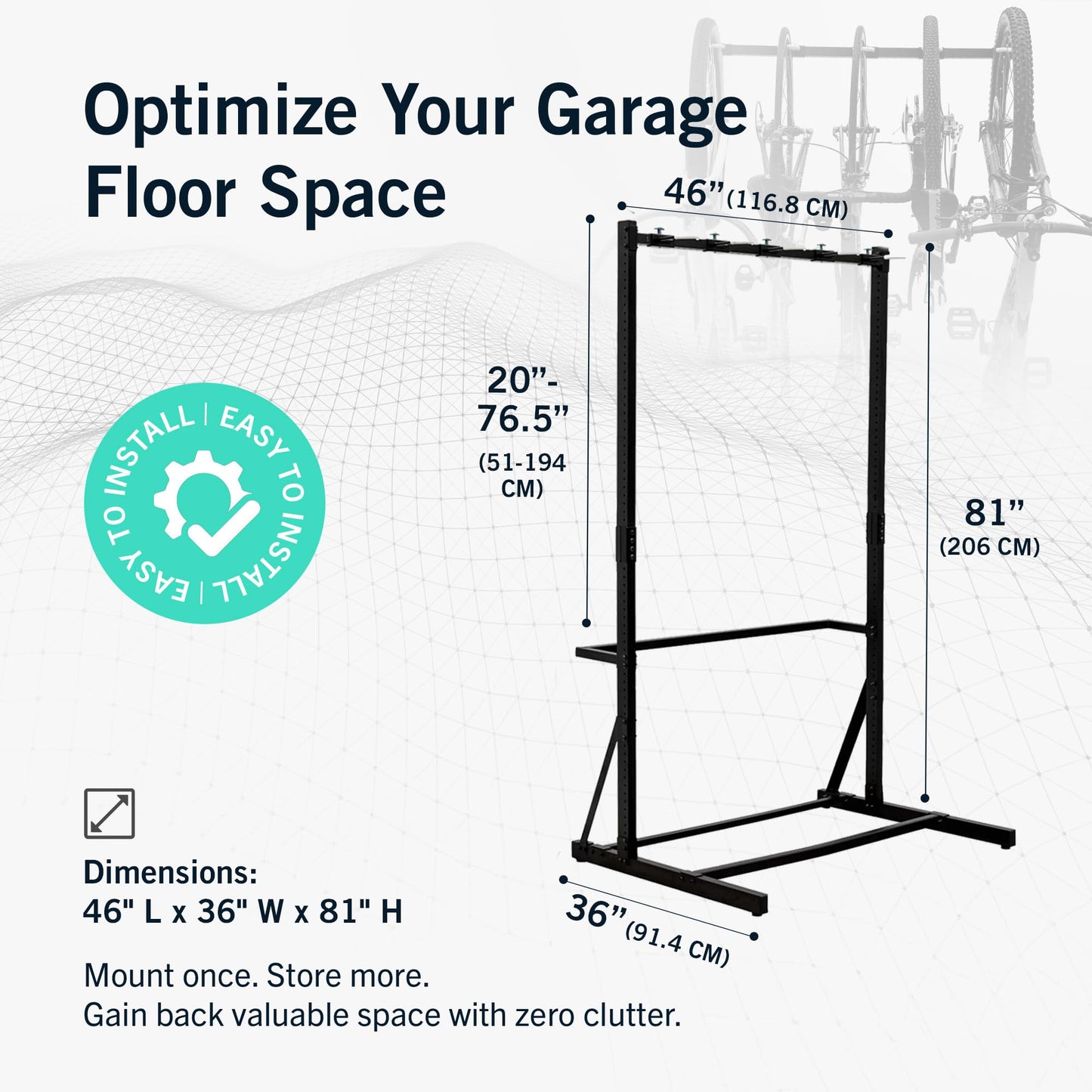 StoreYourBoard Vertical Bike Rack Garage Storage System for 5 Bikes | Freestanding Bike Rack Heavy Duty Floor Bike Stand Bicycle Organizer for Road Mountain Hybrid Kids Bikes | Holds upto 300 lb