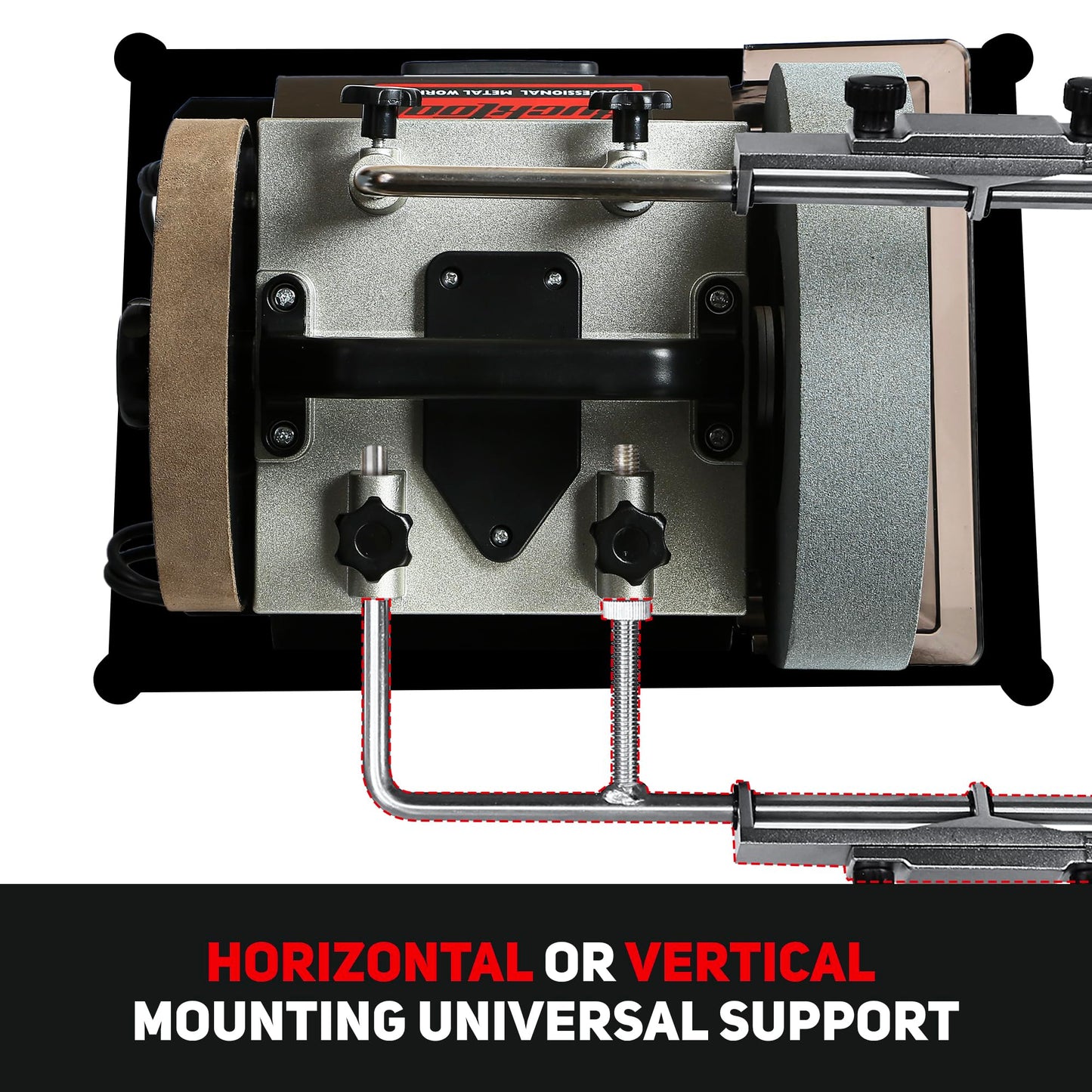 BUCKTOOL 10-Inch Variable Speed Wet Sharpening System, 1.2-Amp Two-Direction Water Cooled Wet Stone Grinder 90-160RPM, Wet Bench Grinder for Knife, Chisel, Knife, Axe, SCM8103