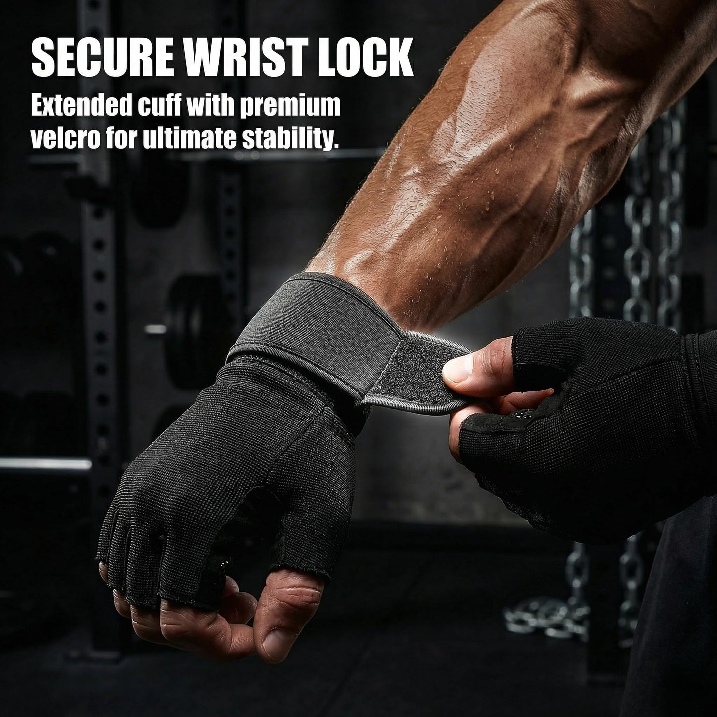 sunnex Gym Gloves for Men & Women - Breathable Weight Lifting Gloves with High-Grip Silicone Padding, Fingerless Workout Gloves for Cycling, Rowing, Pull Ups & Strength Training (Black, Small)