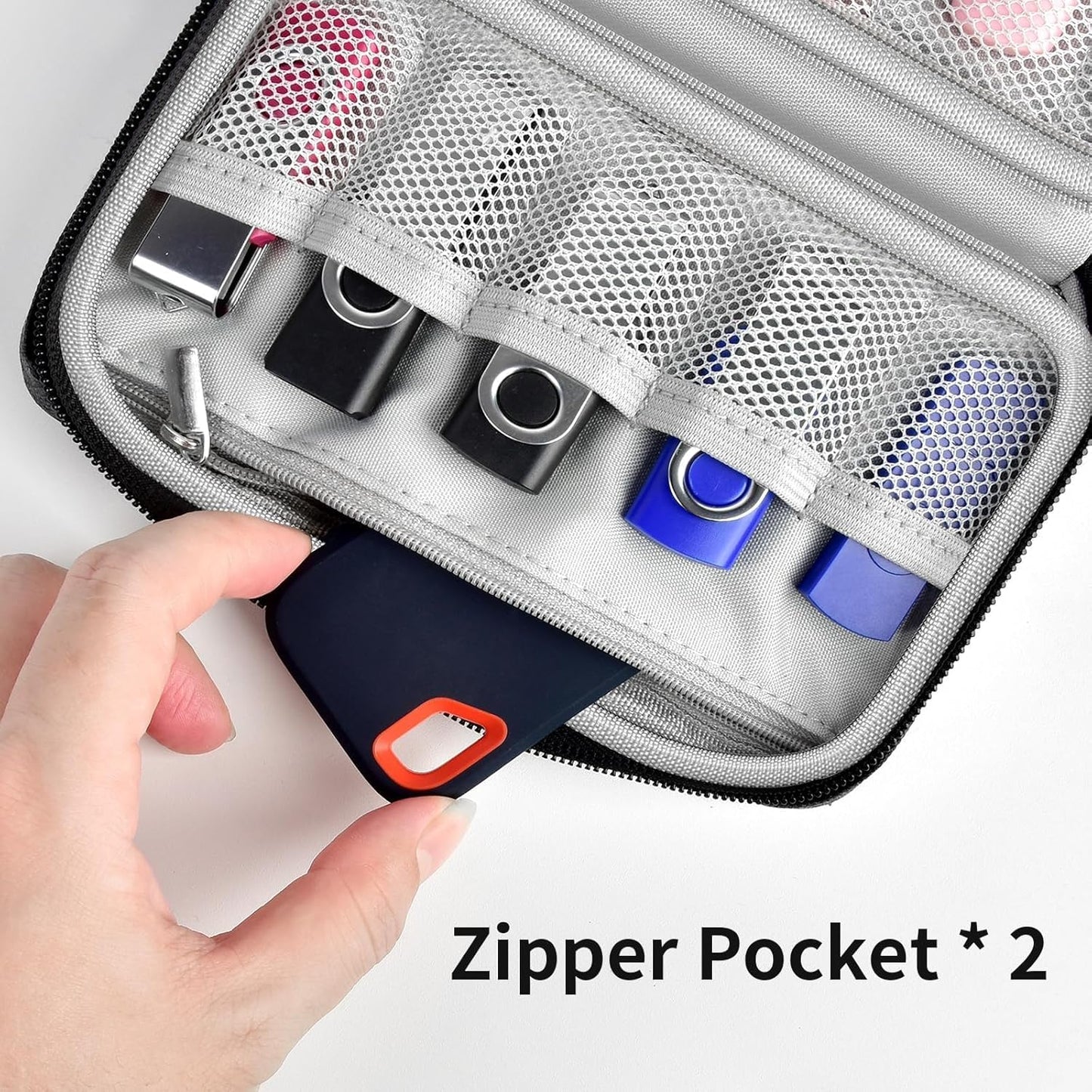 24 10 3-Layer USB Flash Drive & SD Card Organizer Case - Holds Thumb Drives & SD Cards - Anti-Static & Shockproof