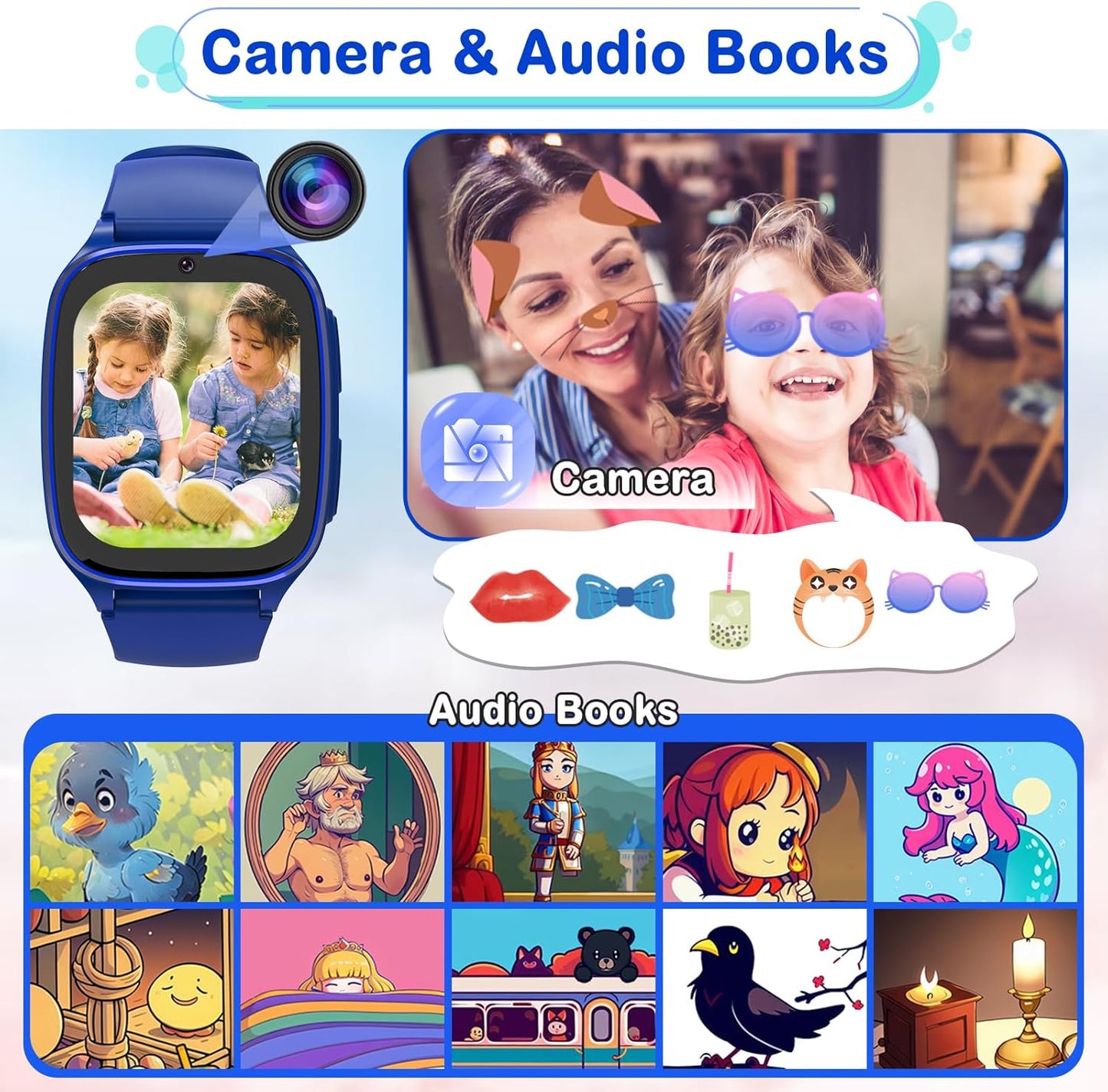 Berilona 4G 4-12 Kids Smartwatch Phone - Smart Cell Phone Watch for Boys Girls Ages with Call, SOS, Parental Controls