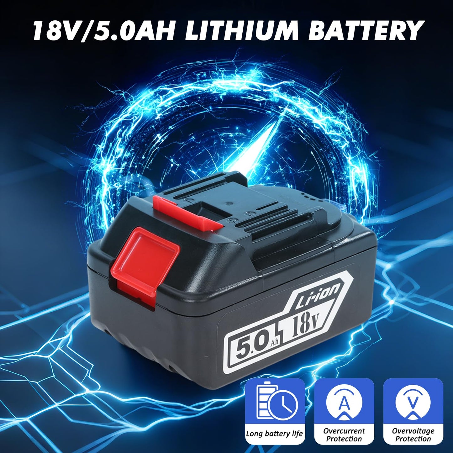 Loriven Electric Crimping Tool Rechargeable for Crimps Cu/Al Terminal 12 Ton 6AWG to 800MCM with 12 Dies Efficiency and Safety Non-Serrated lug crimper Tool(EC-400)