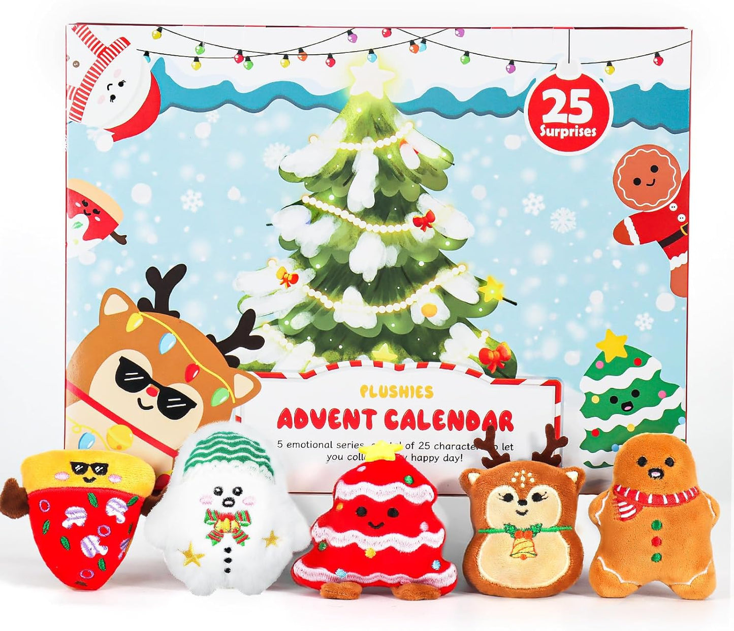 Advent Calendar 2025 - Mini Plush Advent Calendar with 25 Cute Emotional Plushies | Perfect Holiday Gifts for Kids & Collectors