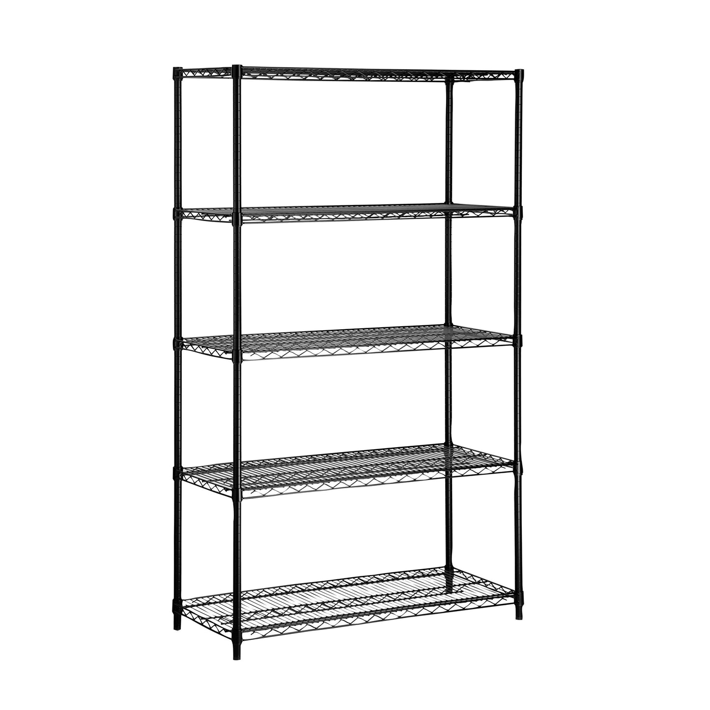 Honey-Can-Do 5-Tier Heavy Duty Adjustable Shelving Unit, 800-lb Per Shelf Metal Storage Rack, Industrial Strength Wire Shelf for Garage Workshop Warehouse, Black, 42 x 18 x 72 in