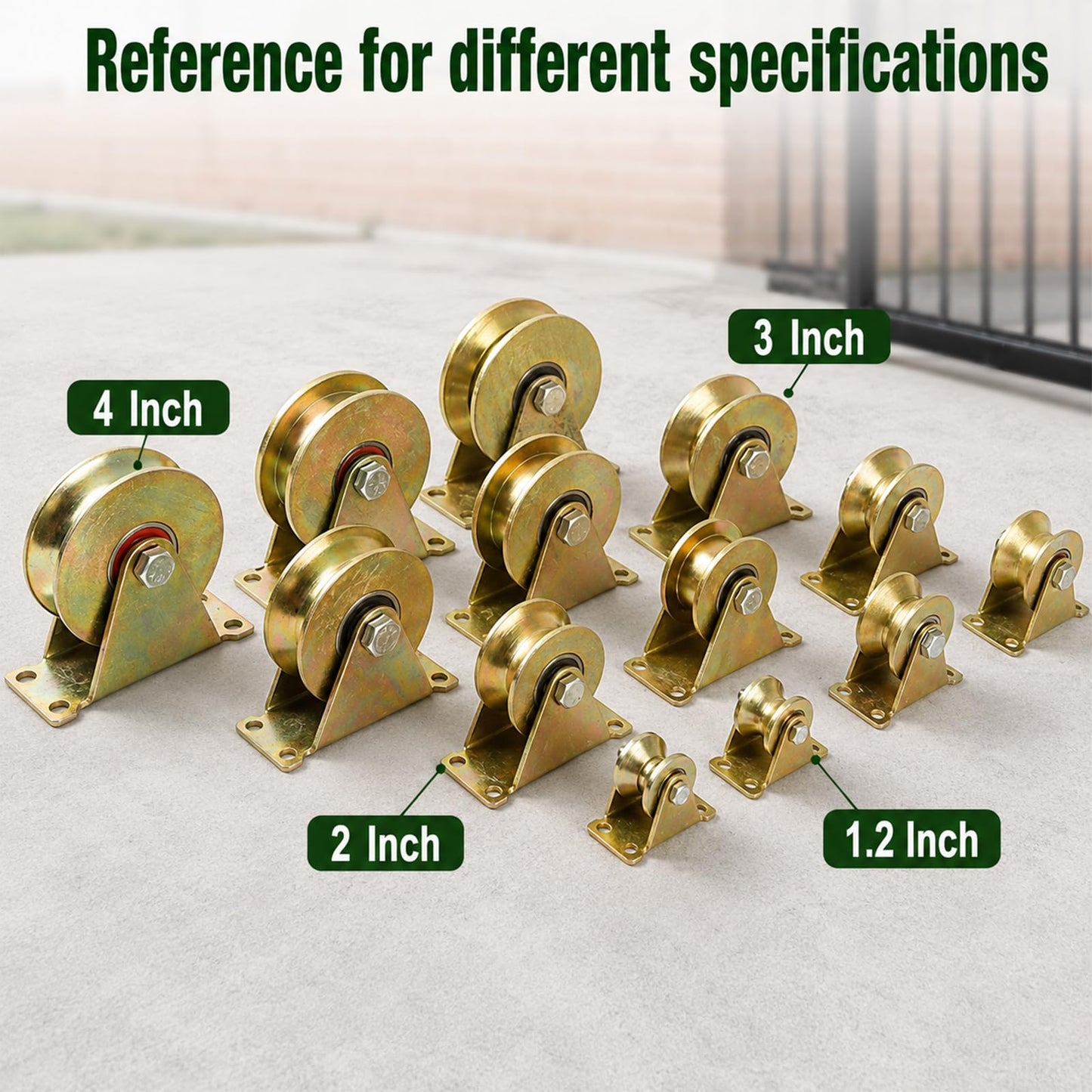 Lyplus 4 Pack Heavy Duty 2" U-Groove Pulley Wheel, 660 LBS Load Capacity, Double Ball Bearings, Smooth Rolling Steel Cable Pulley for Sliding Gates, Garage Doors, Wire Rope & Industrial Track Systems