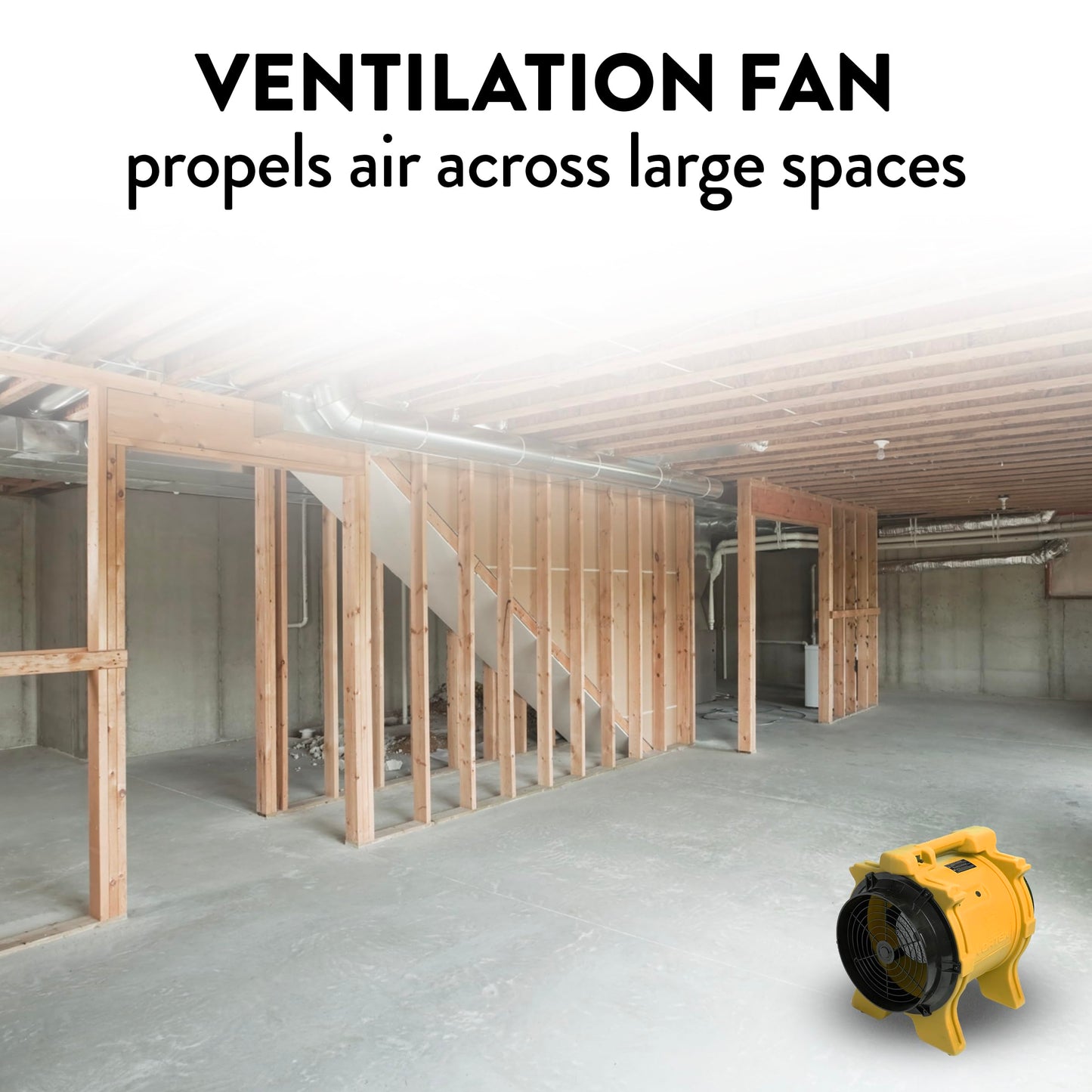 Dri-Eaz Vortex 1.0 HP Ventilation Fan (F174), Air Mover Blower Fan for Commercial and Residential Use