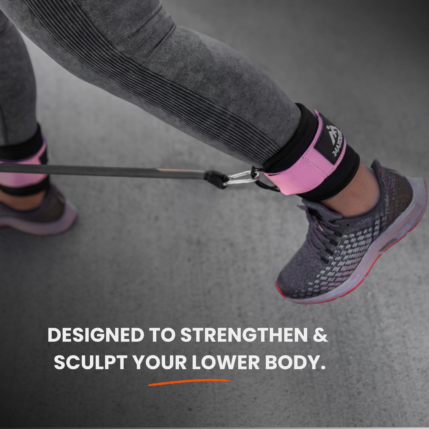 MaxOut360 Gym Ankle Straps for Cable Machines, Thick Padded Ankle Cuff Cable Attachment for Booty Workouts, Kickbacks, Hip Abductors, Lower Body Exercises, Black Pair