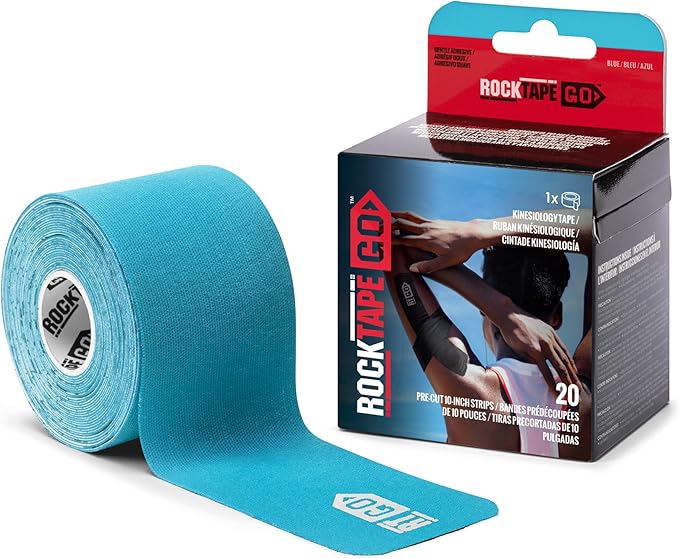 RockTape Go Gentle Adhesive Pre-Cut Kinesiology Tape (Blue)