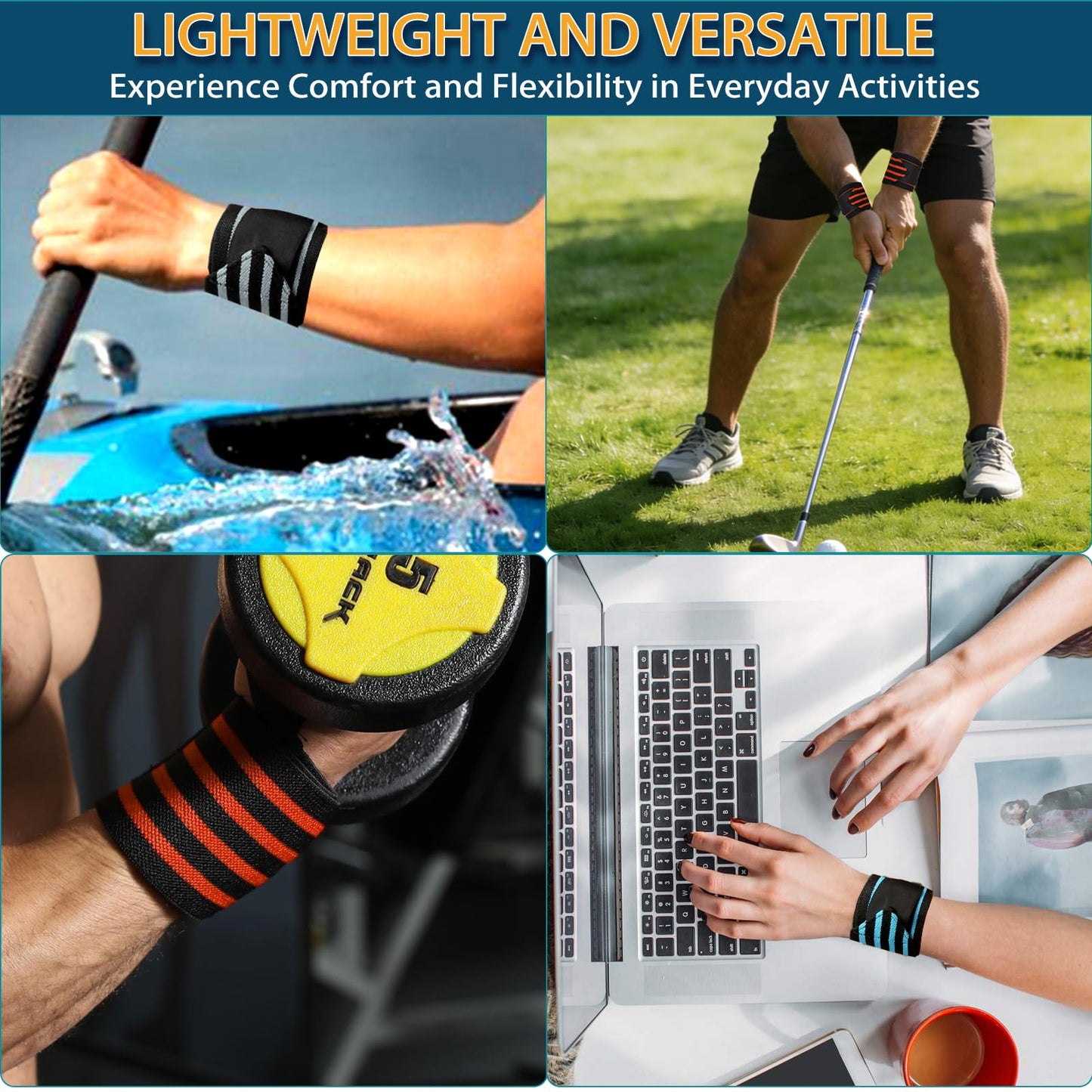 WanOneGrip Wrist Wraps for Weightlifting Gym 18" Wrist Straps Support for Heavy Duty Thumb Loop for Powerlifting,Bench,Training,Elastic Wrist Brace Straps Lifting for Men & Women Work Out