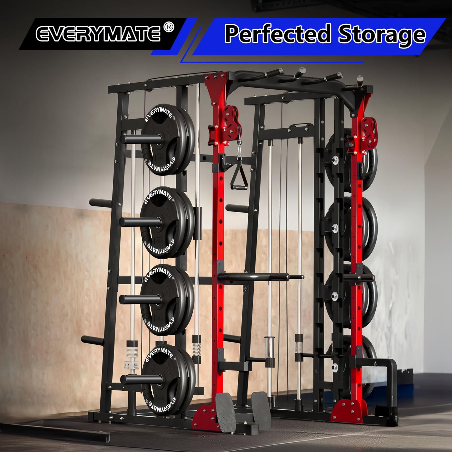 EVERYMATE Weight Plate Holder: Power Rack Attachments Squat Rack Weight Plate Rack for 1 inch Standard Weight Plates, 2x2 3x3 2x3 Power Cage Accessories Weight Plate Storage