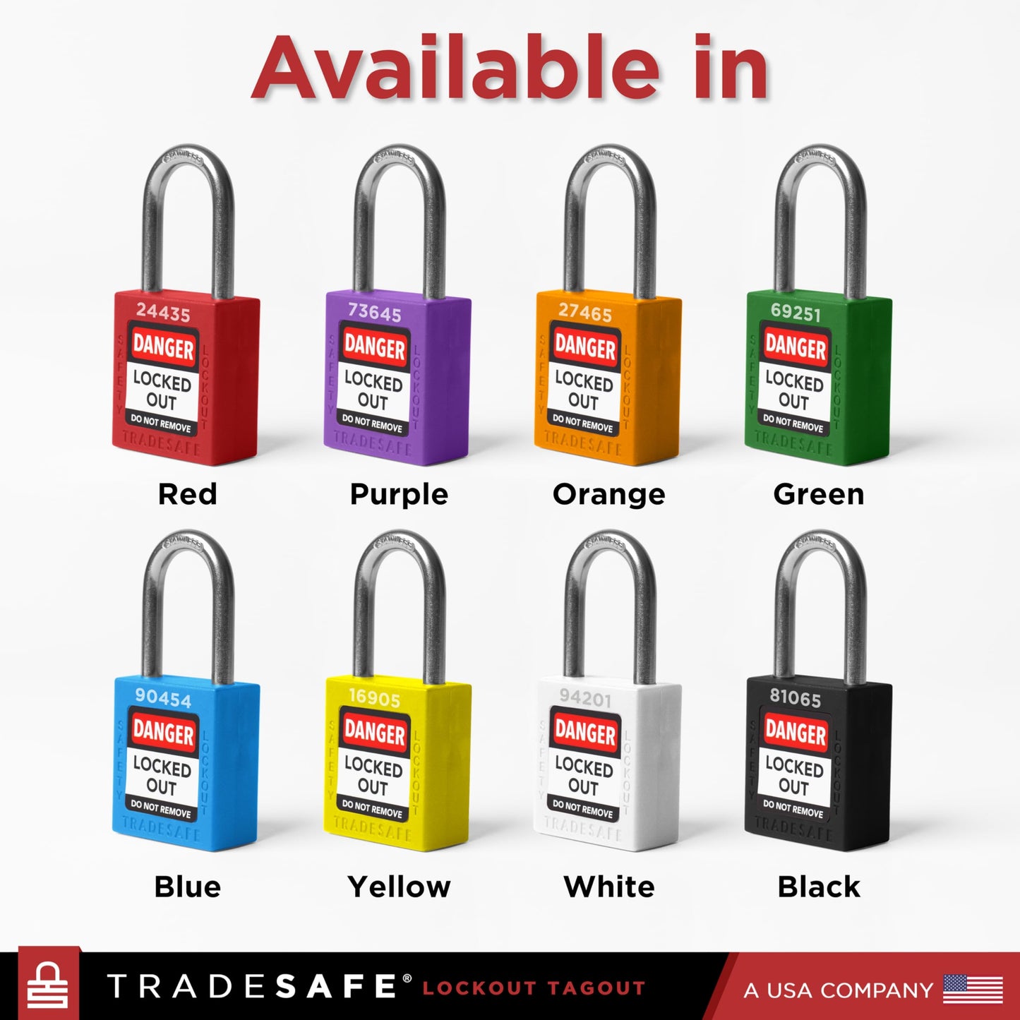 TRADESAFE Lockout Tagout Locks Set - 10 Red Loto Locks, Lockout Locks Keyed Different, 1 Key Per Lock, OSHA Compliant Lock Out Tag Out Padlocks, Safety Padlocks for Electrical Lockout Tag Out Kits