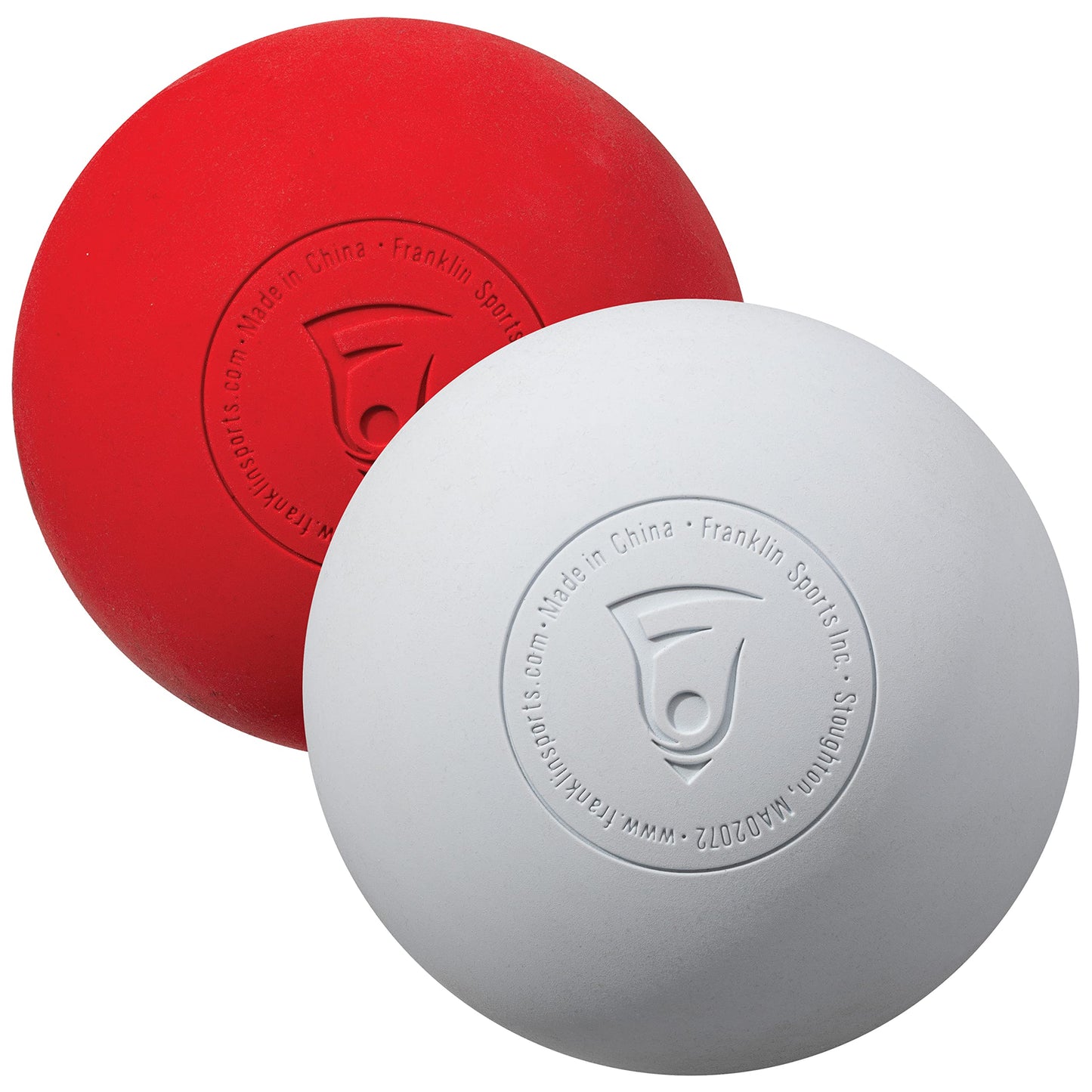 Franklin Sports Lacrosse Balls - Official Size Lax Balls for Practice - Red + White 2 Pack - Great for Muscle Massage Therapy + Yoga, 63 mm