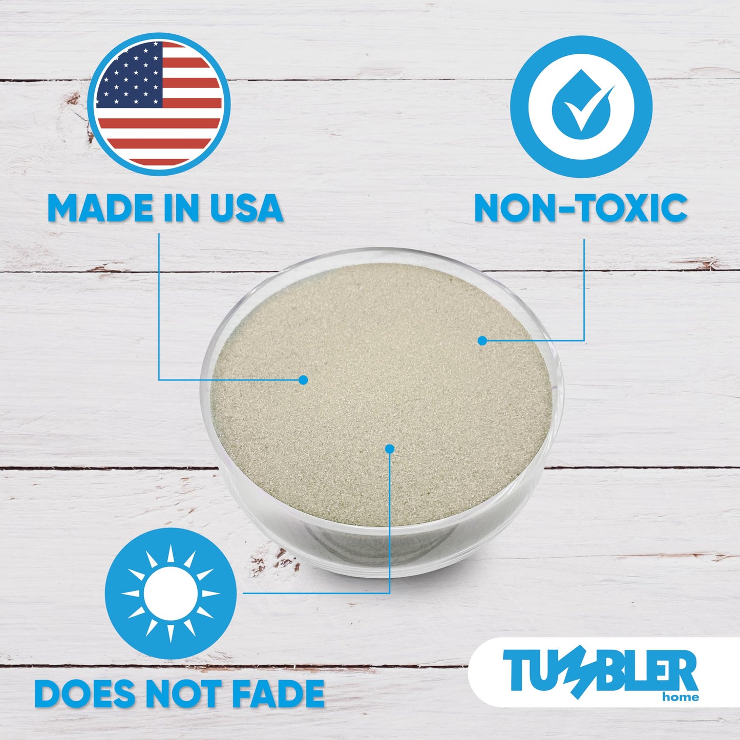 Tumbler Home Real Beach Sand from Florida - 2 Pounds of Fine Decorative Sand for Crafts, Vases, Décor, Weddings, Terrarium, Aquariums, Crafting or Resin Art. Soft & Natural. Made in USA. 2lbs (Beach)
