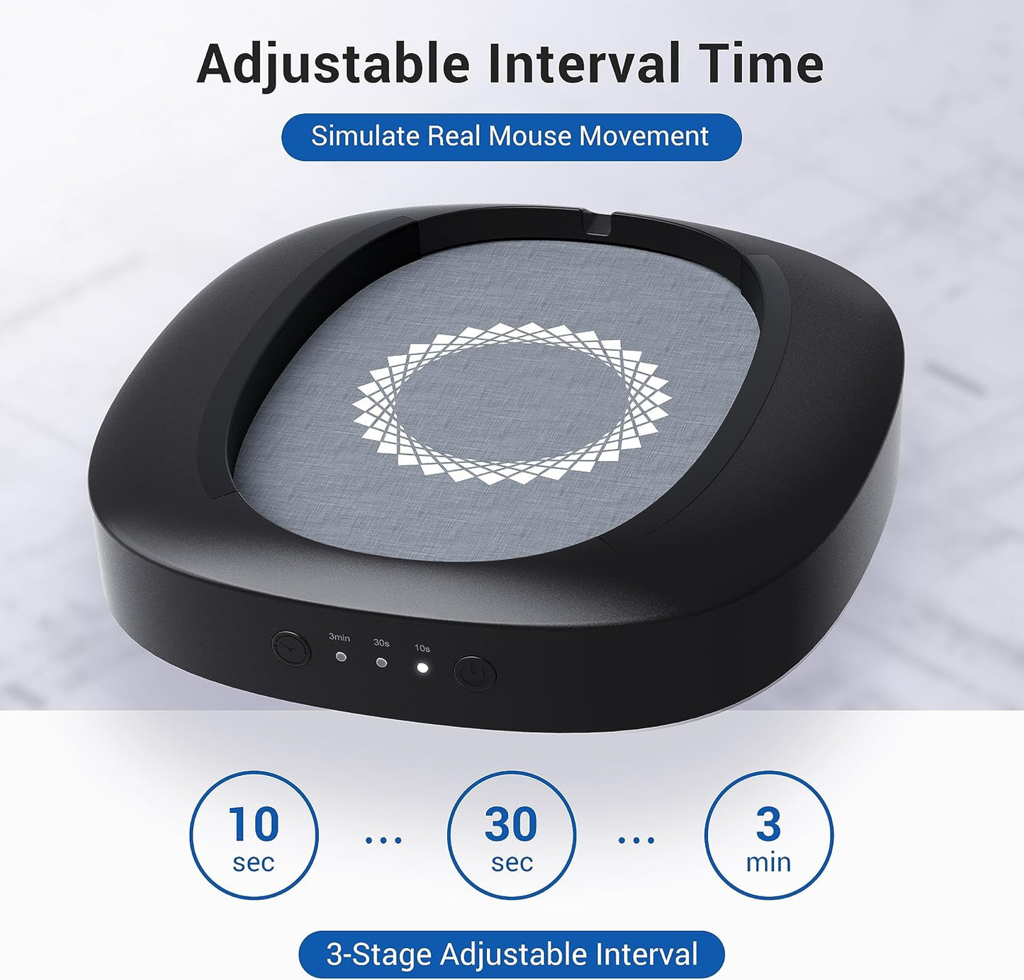 MEKASS Mouse Mover with Adjustable Interval Timer and Ultra-Silent Motor, Mouse Jiggler Simulates Real Mouse Movement