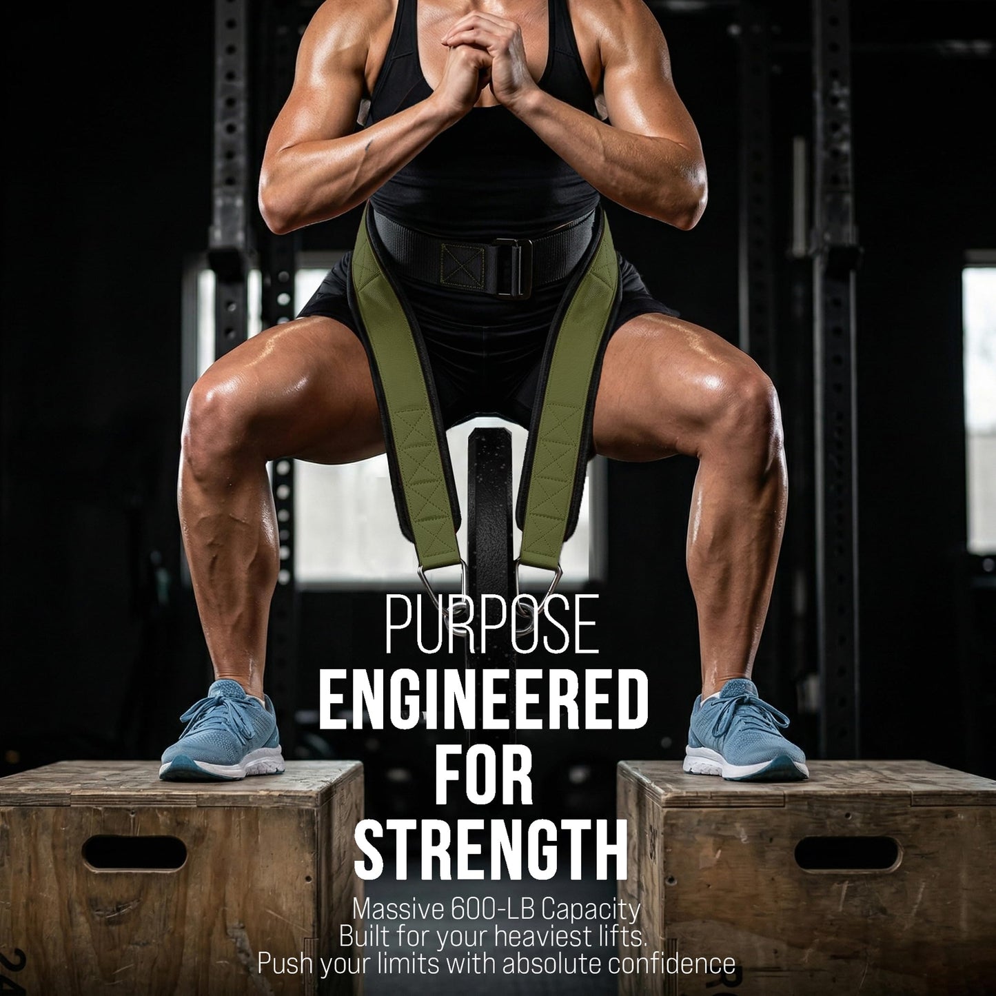 LSGCHAMA Belt for Belt Squats, Rack Attachment and Squat Machine,Heavy Duty Dip Belt Weighted Pull Up Belt for Workout