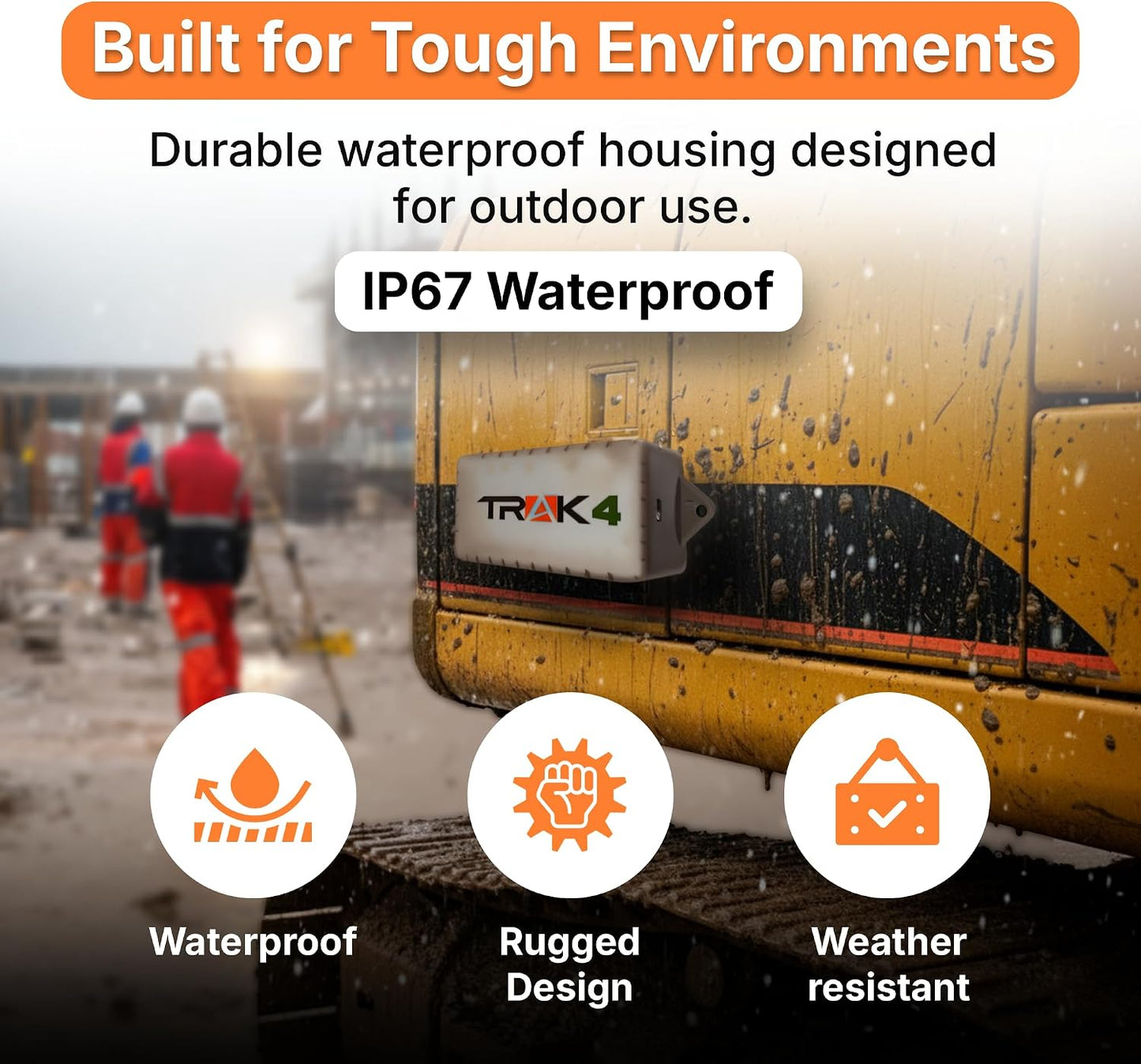 Trak-4 Assets, GPS Tracker for Vehicles, Equipment. Long Battery Life, Waterproof, Global Tracking. Low-Cost