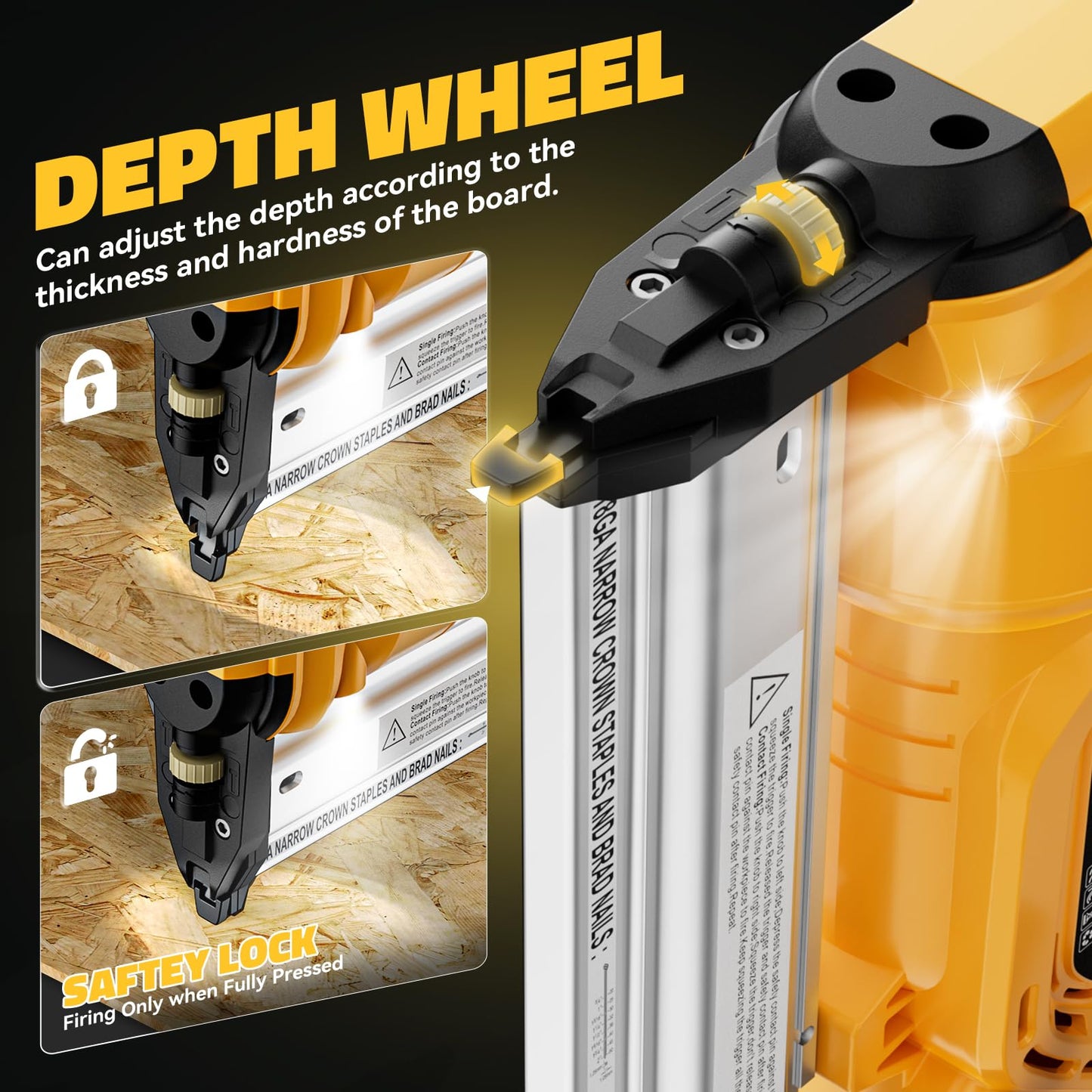 Ecarke Cordless 2 Inch Brad Nailer Compatible with DeWalt 20V Battery(Tool only),2 In 1 Electric Nail Gun,18GA Staple Gun with 1000 Nails, Battery Powered Nail Gun for Trim Wood Crafting Home DIY