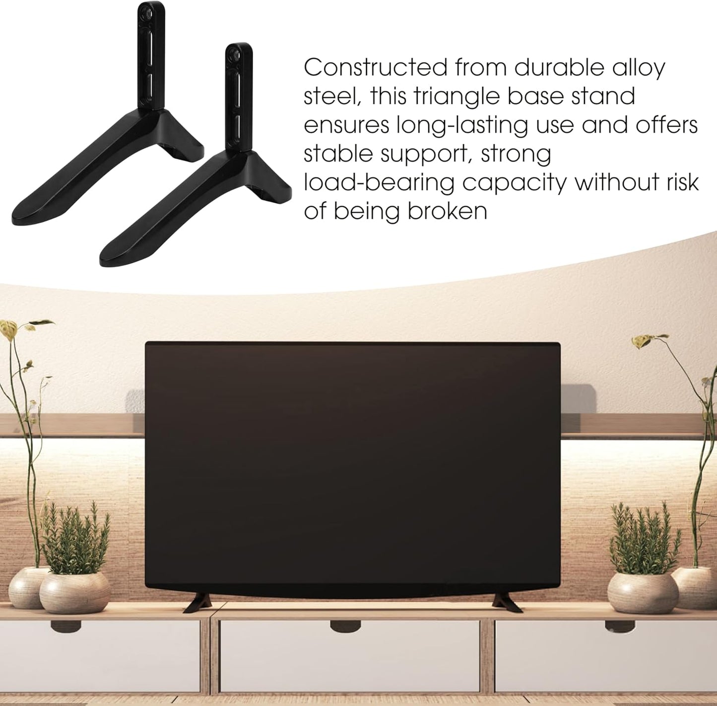 Marsrut 32 65 Inches Universal TV Stand Base Fit for to LCD LED TVs, Small Table Top Pedestal Monitor Riser, Steel