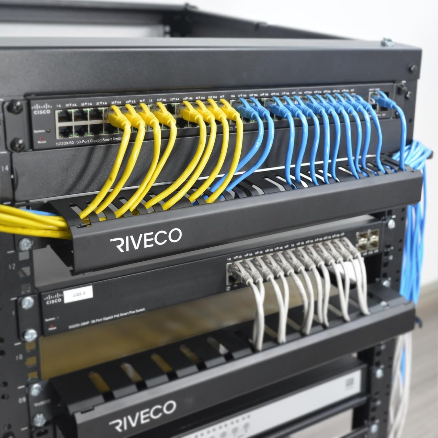 RIVECO 2PCS 1U 19 24 2.8 Inches Cable Management for Racks & Server Cabinets Managing Cord & Wire, Cable Raceway