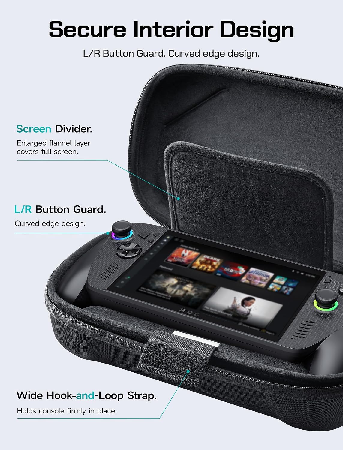 (2025) -BG0136 JSAUX Carrying Case for ROG Xbox Ally / ROG Xbox Ally X Double-Decker, Protective Hard Shell, Dual Layer
