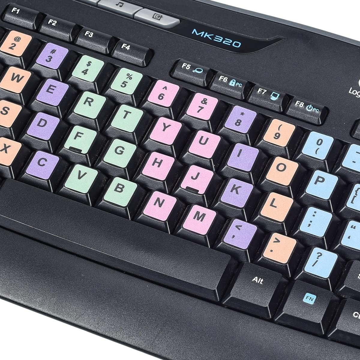 2 Pcs English Keyboard Replacement Letter Stickers, Universal Computer Colorful Rainbow Lettering, Non-Transparent