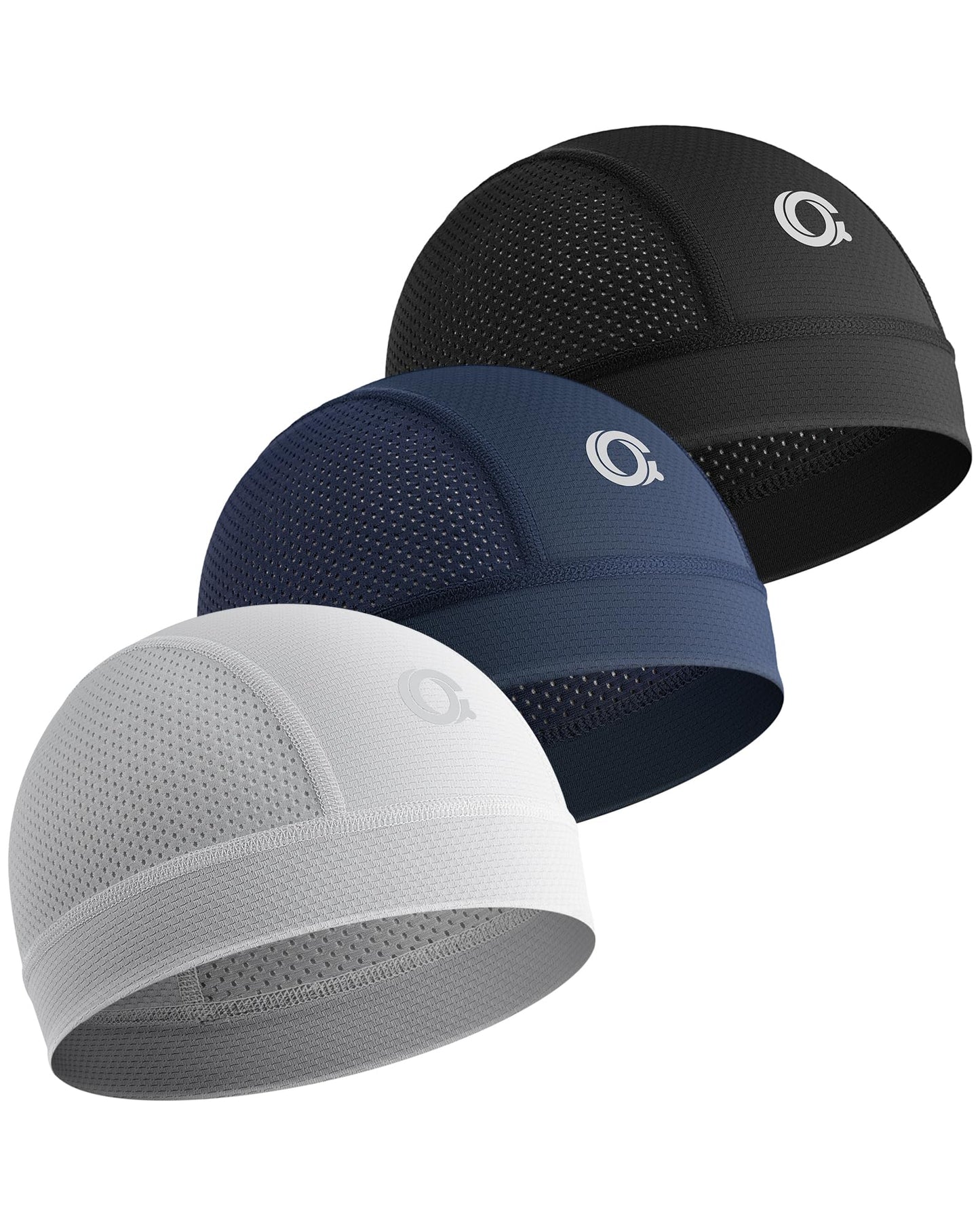 OCQOCQ 3Pcs Cooling Skull Cap Helmet Liner Breathable Mesh Cycling Running Hat, Lightweight Quick Dry Sports Beanie for Men Women