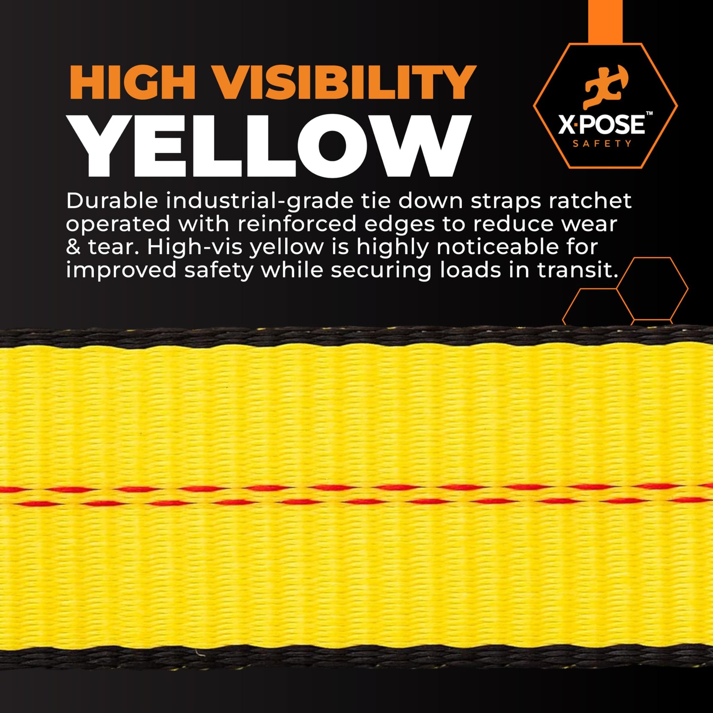 Xpose Safety 10-Pack Retractable Ratchet Straps with Flat Hooks, Heavy Duty 2" x 15', 10,000 lbs Break Strength Tie-Downs for Truck, Trailer, Kayak & Motorcycle