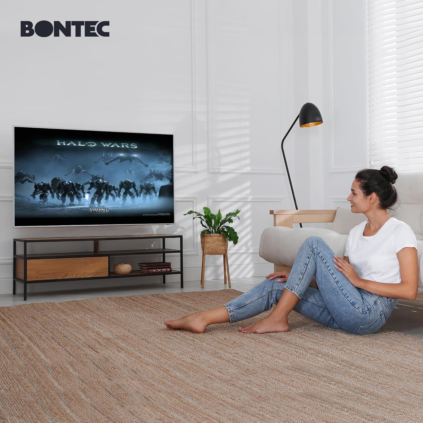 BONTEC 23-70 Inch 99 lbs, 400x400mm, 16" Full Motion TV Wall Mount for TVs, Hold up to Max VESA Swivel Tilt Dual Arms