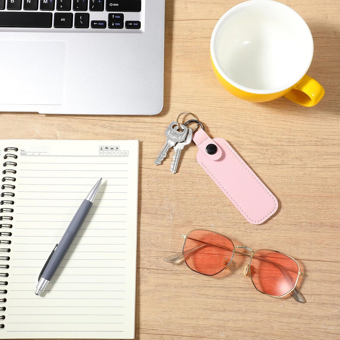 Ymapinc Pink Leather USB Flash Drive Case, Cute Pink Thumb Drive Holder for Women Girls, Portable Keychain USB Pouch