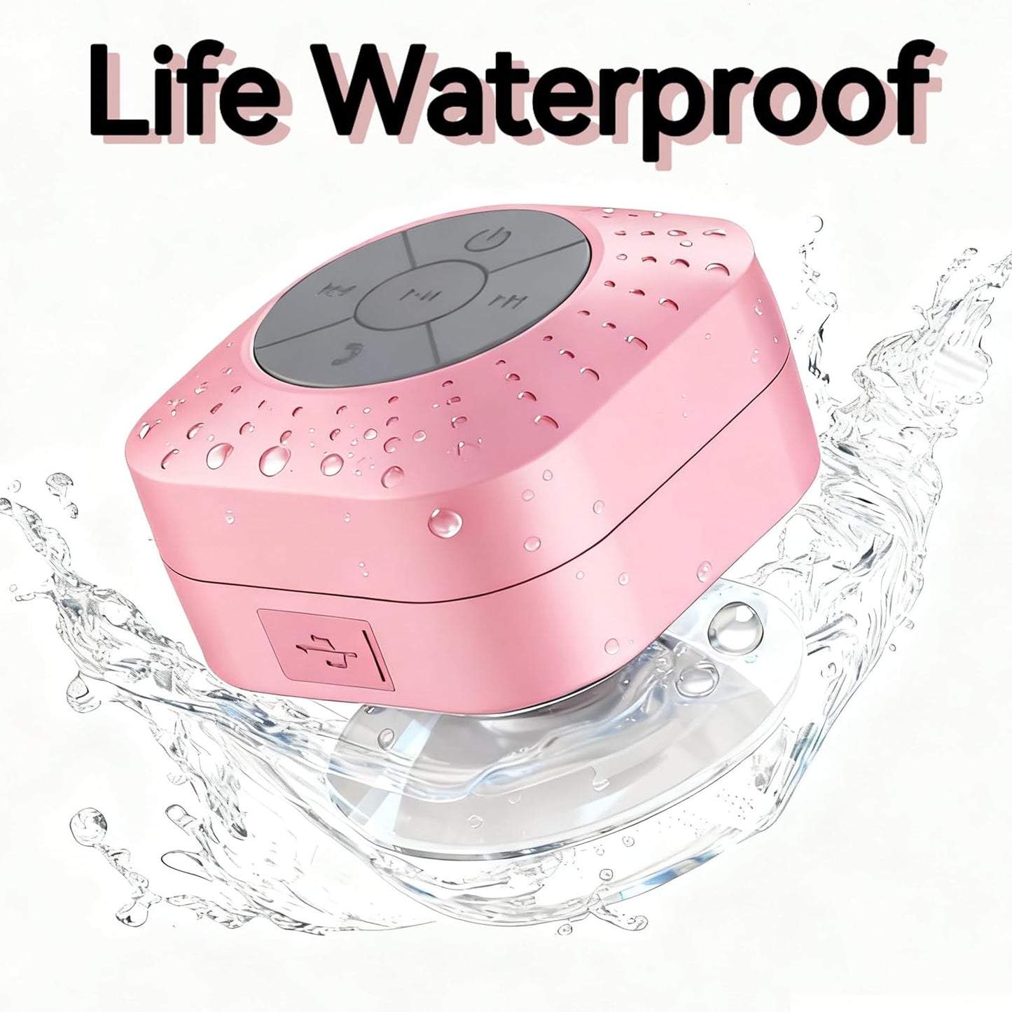 Bizooth Bluetooth Shower Speakers, Suction Cup Mic for Bathroom, Portable Small Wireless Speaker for Outdoor Party