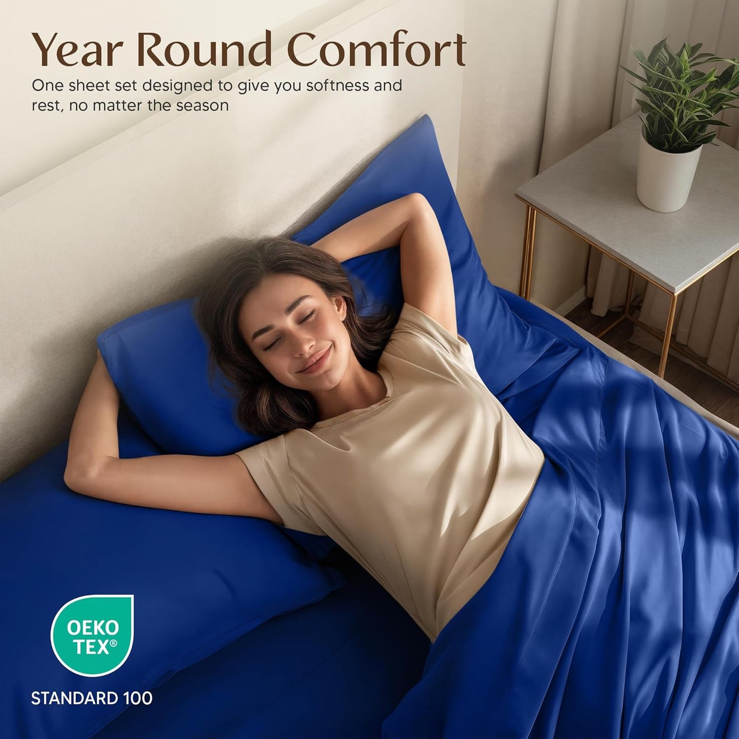 Utopia Bedding Queen Size Sheet Set - Soft, Breathable Microfiber | 4-Piece in Royal Blue, Oeko-Tex Certified