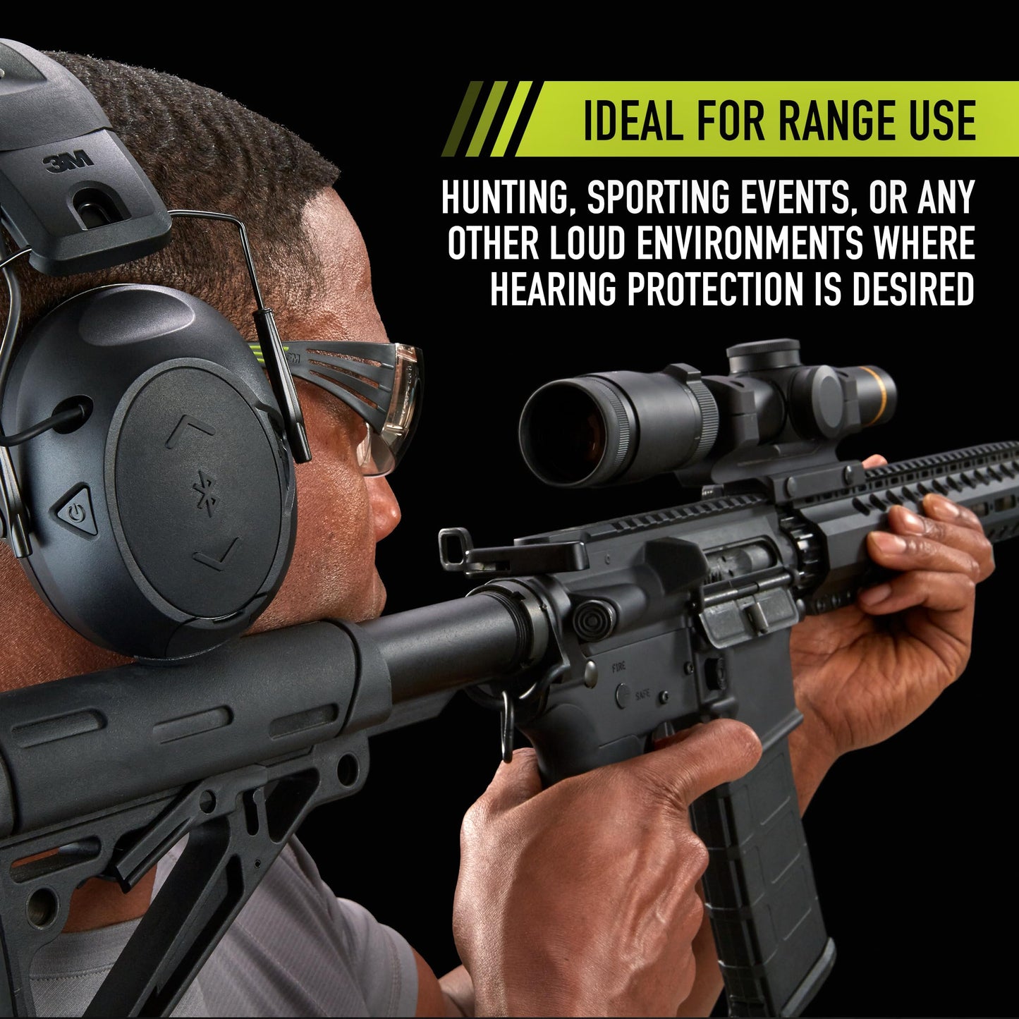 Peltor Sport Tactical 500 Bluetooth Hearing Protection Ear Muffs, 25 dB Noise Reduction Rating, Electronic Hearing Protection Headphones for Shooting, Hunting, Mowing, Construction, Concerts, & More