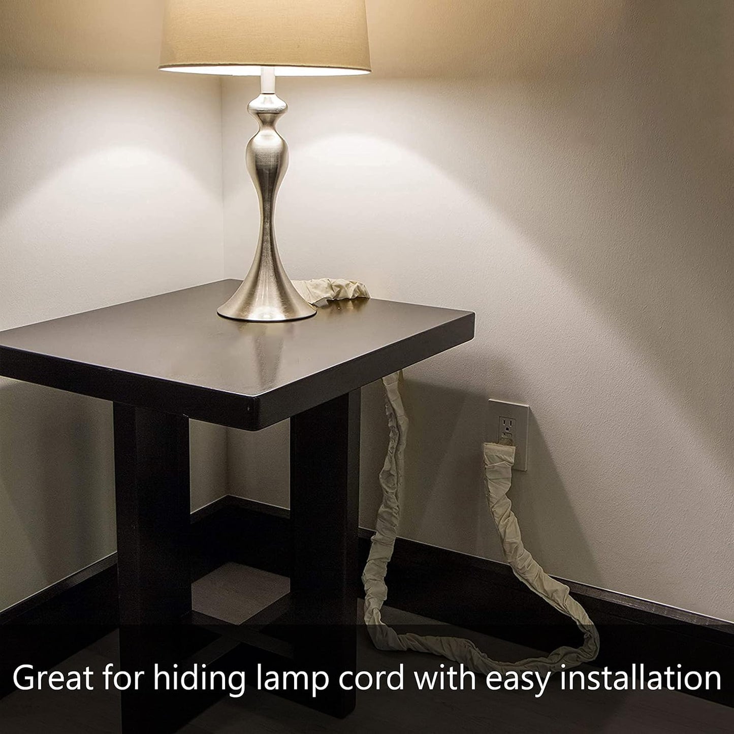 Aspen Creative 15013-21A, 6' Wheat Faux Silk Fabric Cord & Chain Cover, Easy to Install for Lighting Fixture, Cable