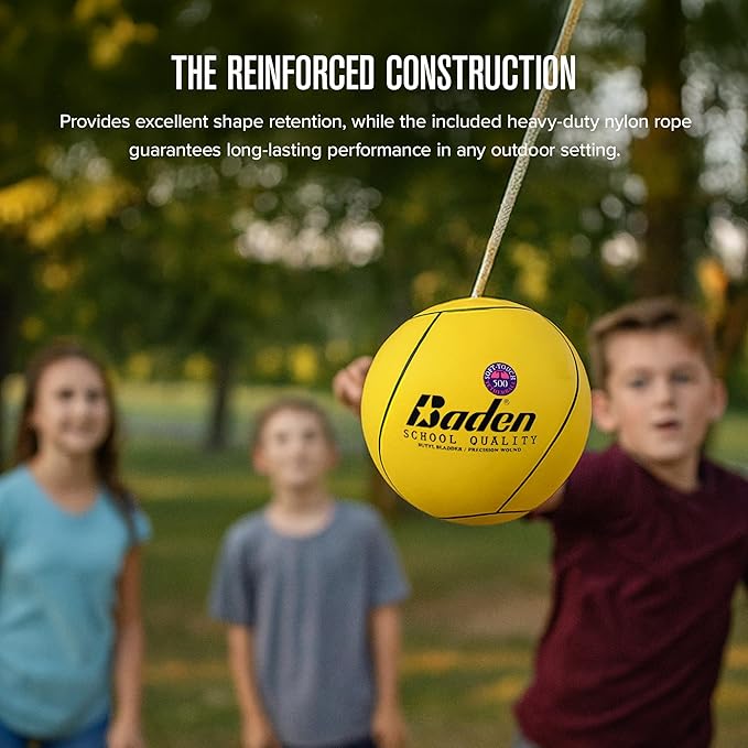 Baden School Quality Tetherball Set - Soft-Touch Tetherball Ball and Rope